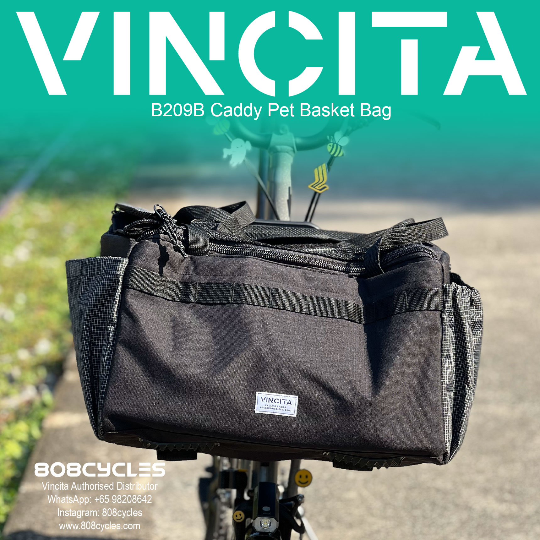 Vincita B209B Caddy 28L Dog Basket Bag for Brompton - Image 4
