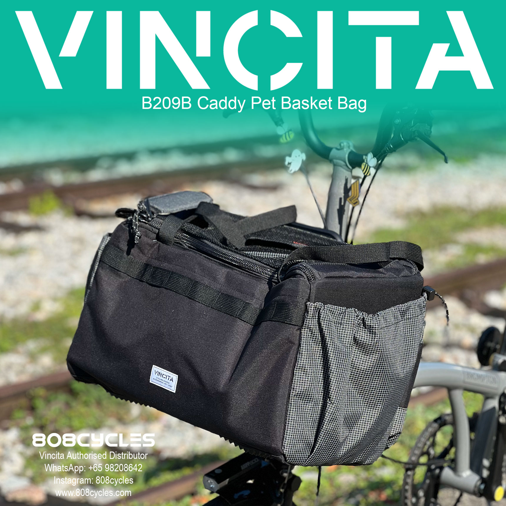 Vincita B209B Caddy 28L Dog Basket Bag for Brompton - Image 5