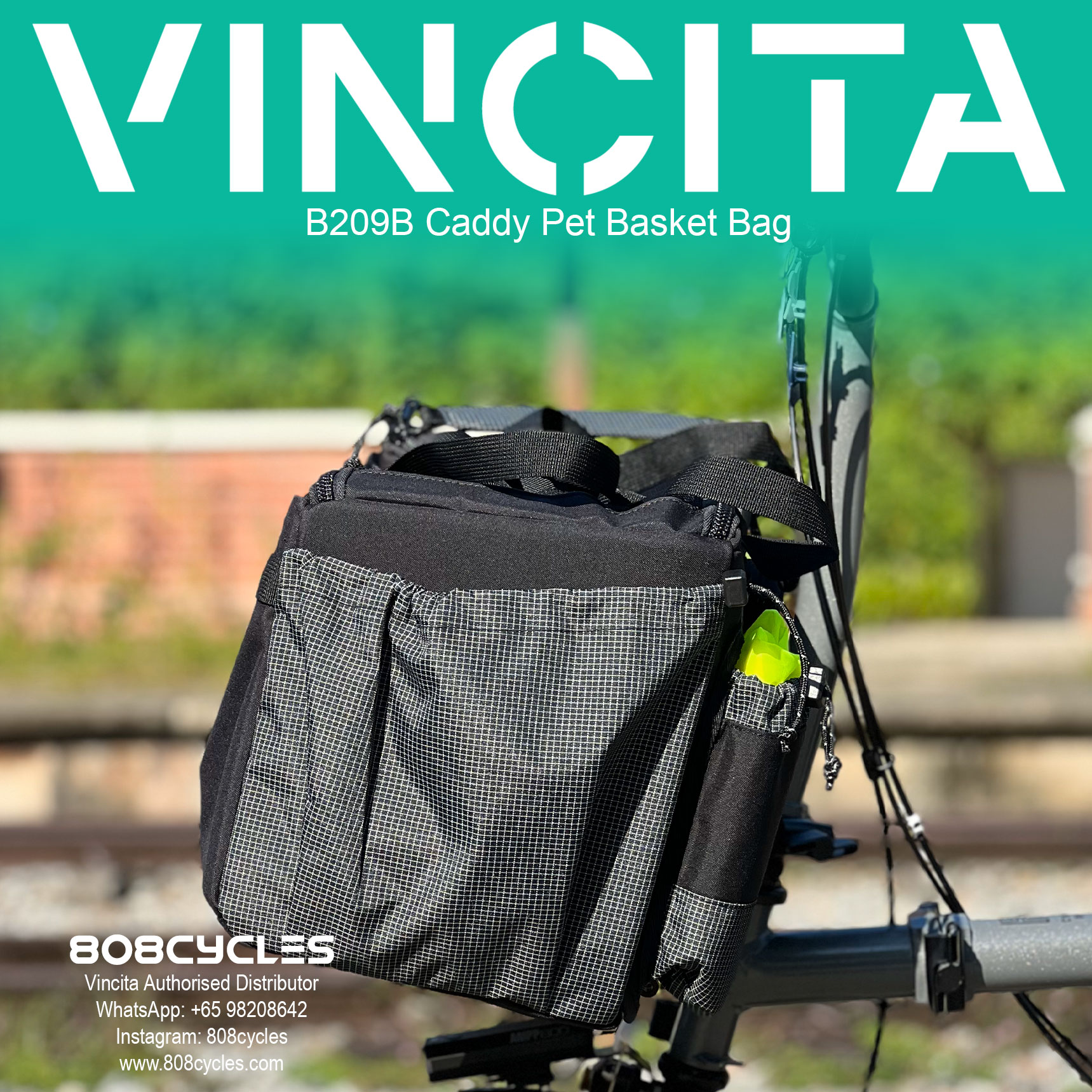 Vincita B209B Caddy 28L Dog Basket Bag for Brompton - Image 6