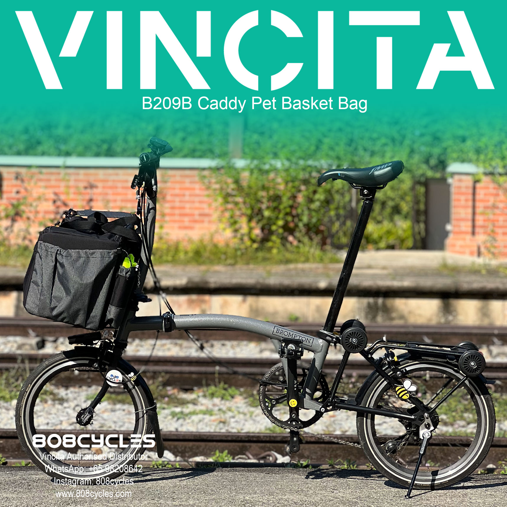 Vincita B209B Caddy 28L Dog Basket Bag for Brompton - Image 7