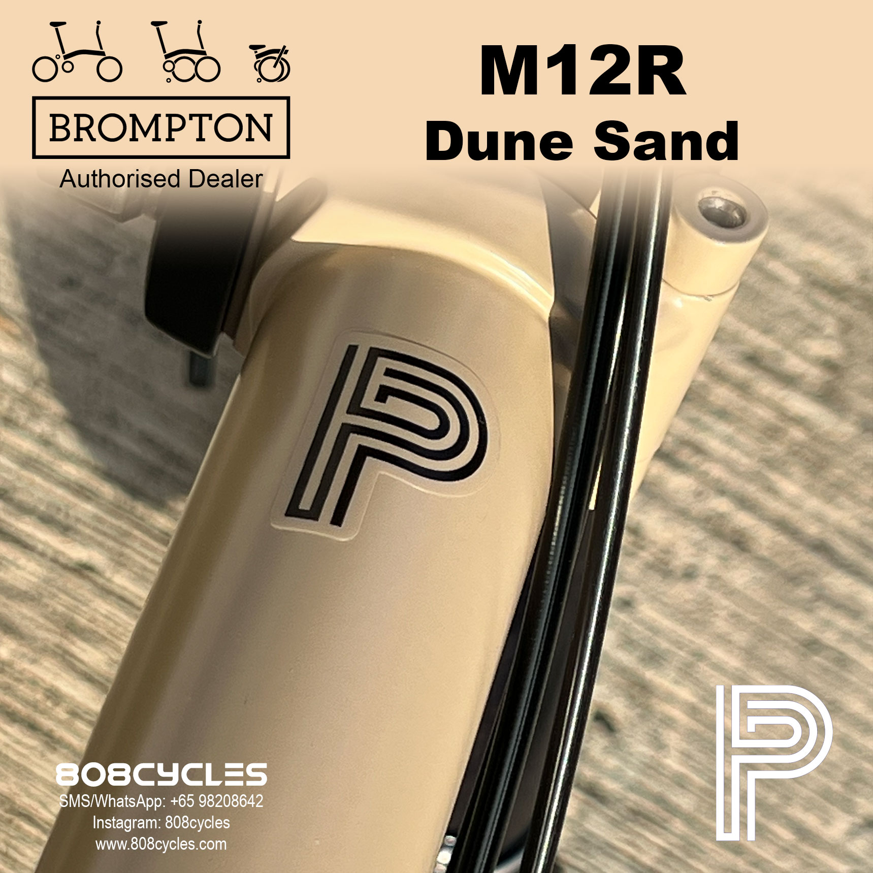 Brompton P Line Mk2 M12R Dune Sand – 12-Speed - Image 10