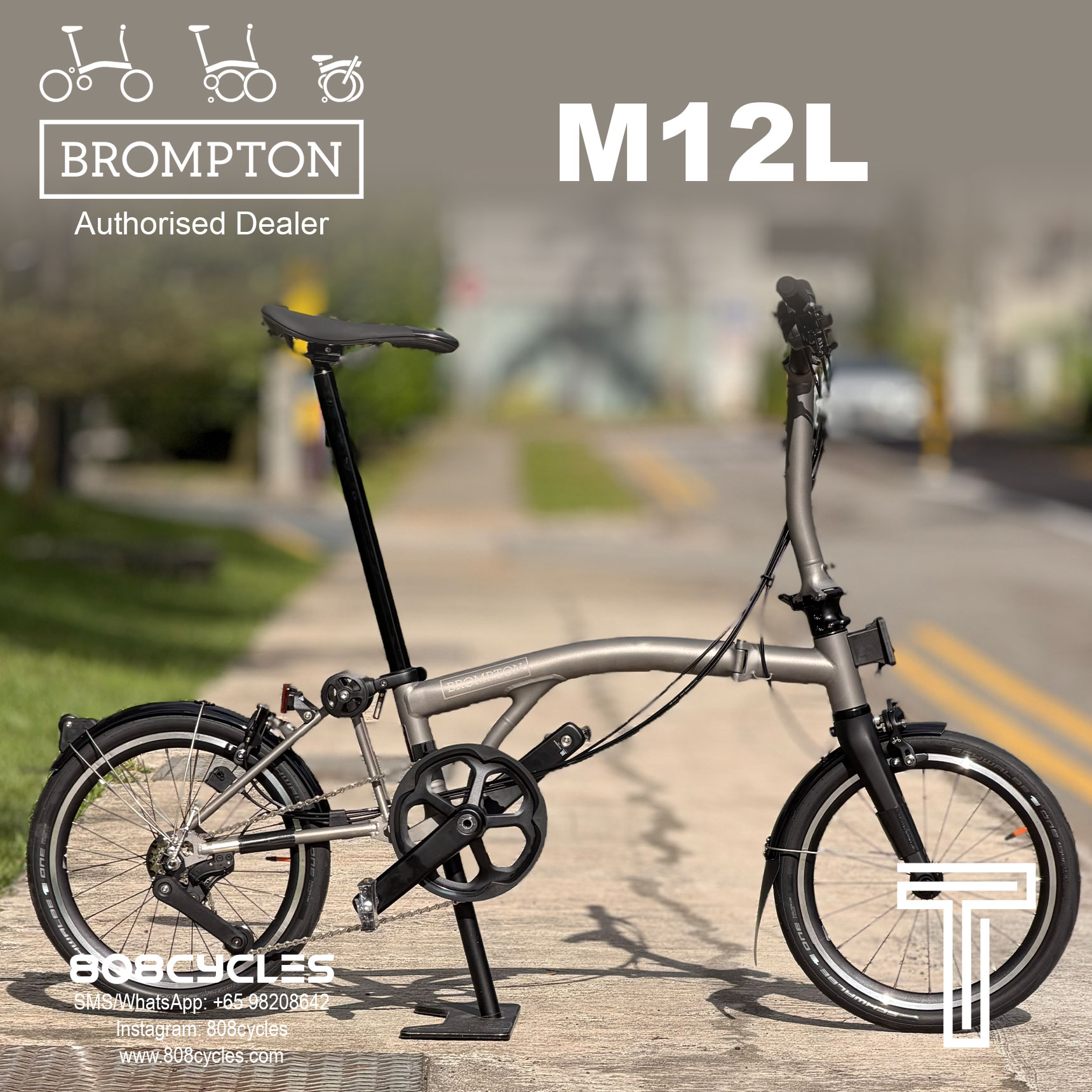 Brompton 2026 T Line 12-speed “M12L” Full-Titanium