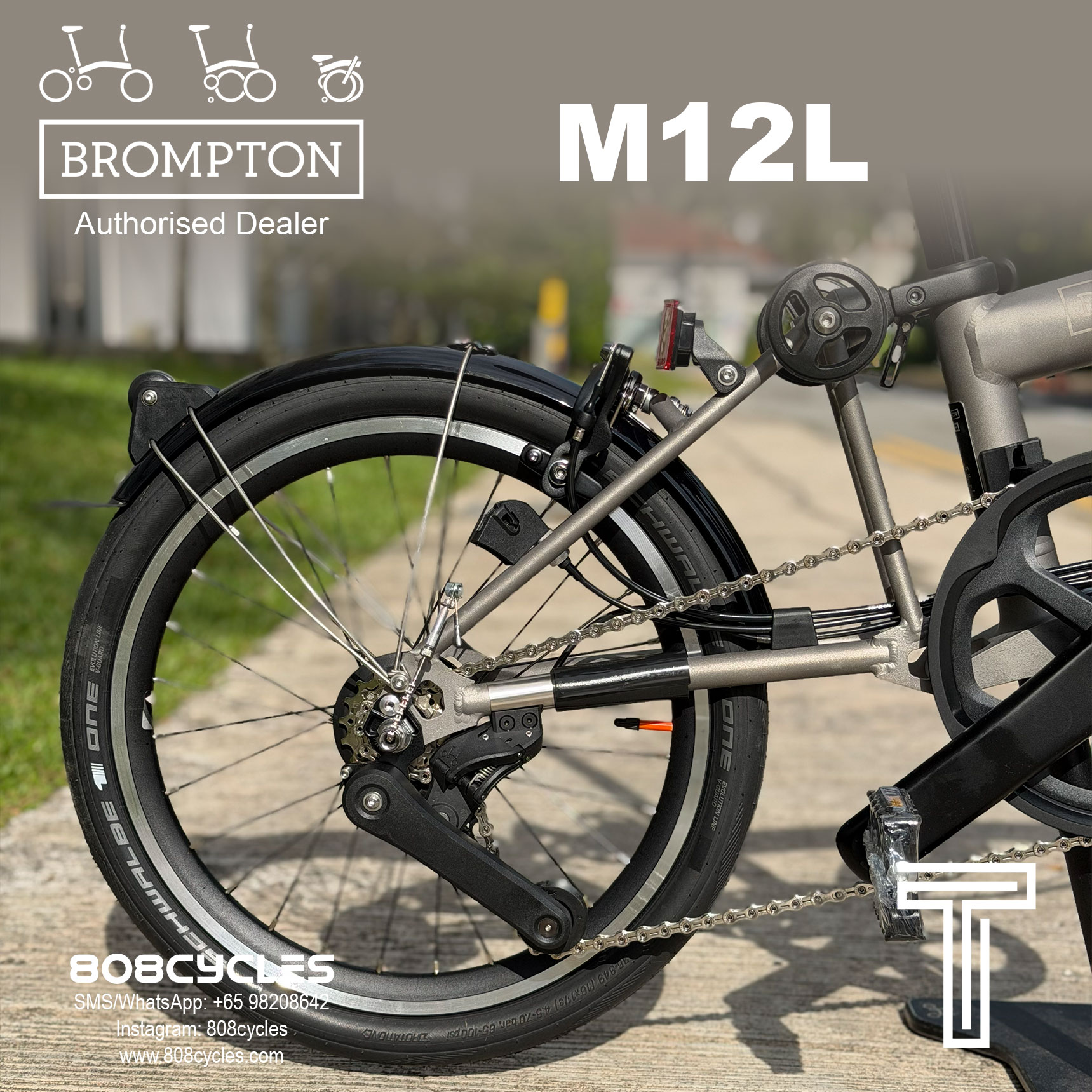 Brompton 2026 T Line 12-speed “M12L” Full-Titanium - Image 9