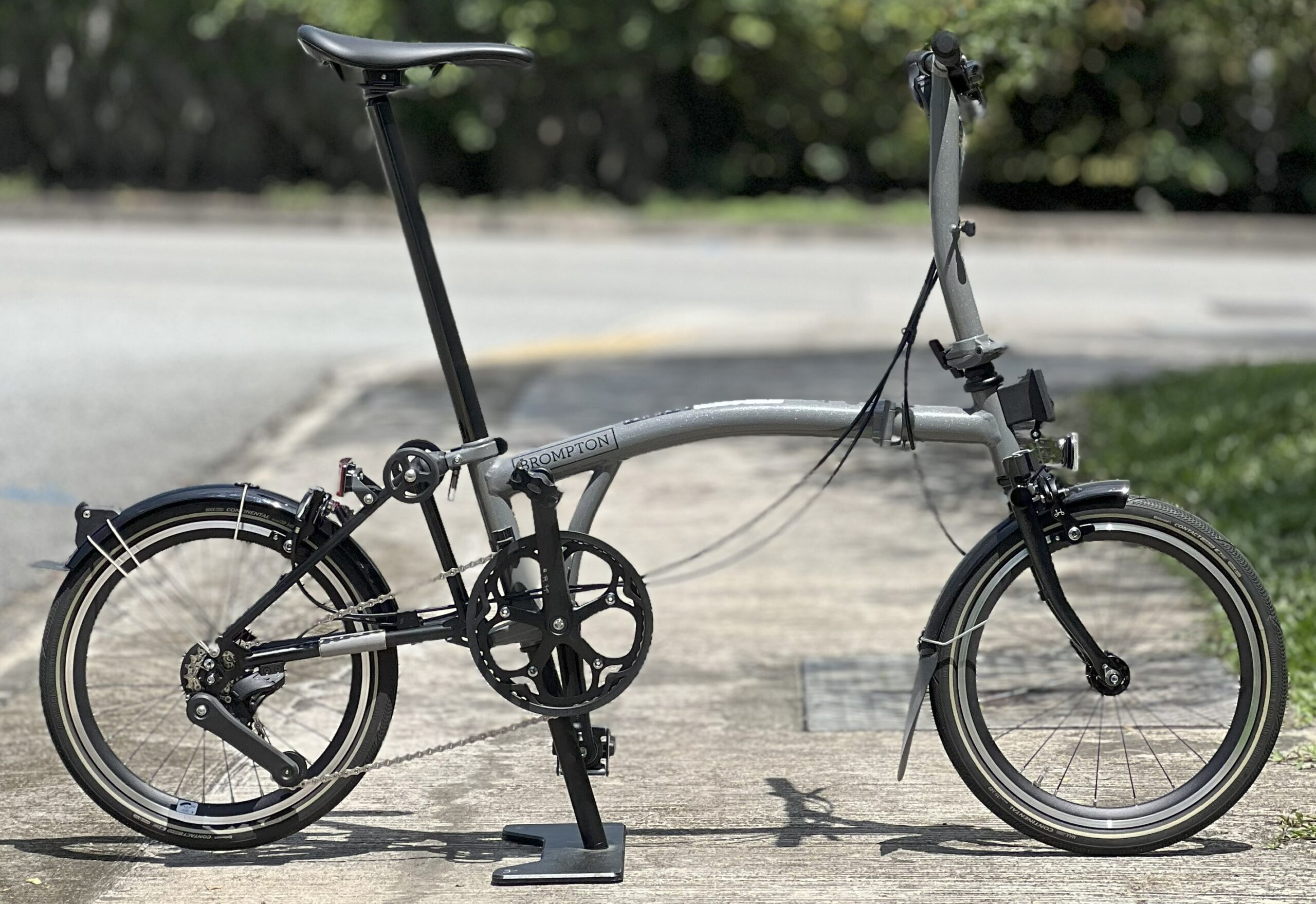 Brompton P Line S4L Storm Grey rental bike in Singapore
