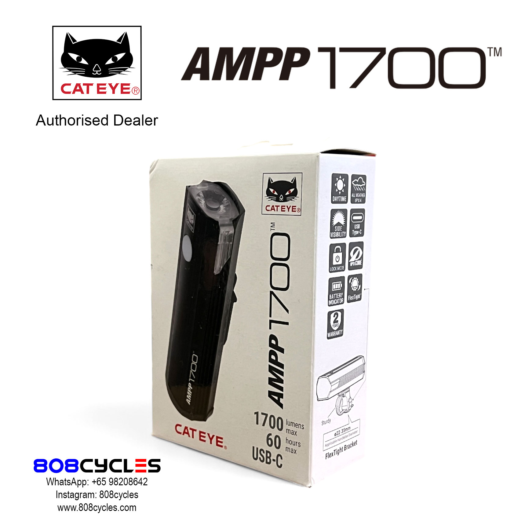 Cateye AMPP1700 Rechargeable Headlight - Image 2