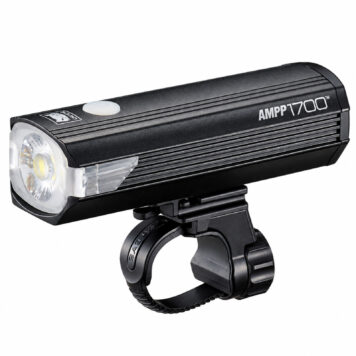 Cateye AMPP1700 USB-C rechargeable bicycle headlight on white background