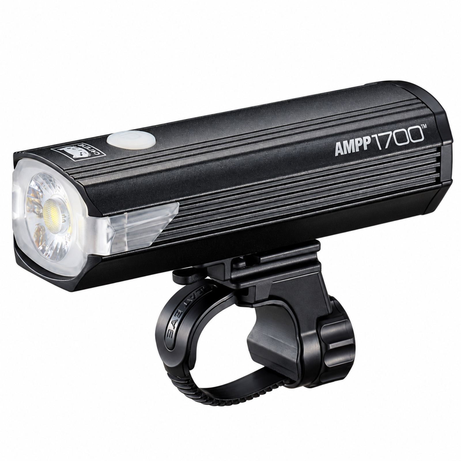 Cateye AMPP1700 USB-C rechargeable bicycle headlight on white background