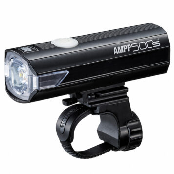 Cateye AMPP500S USB-C rechargeable bicycle headlight on white background