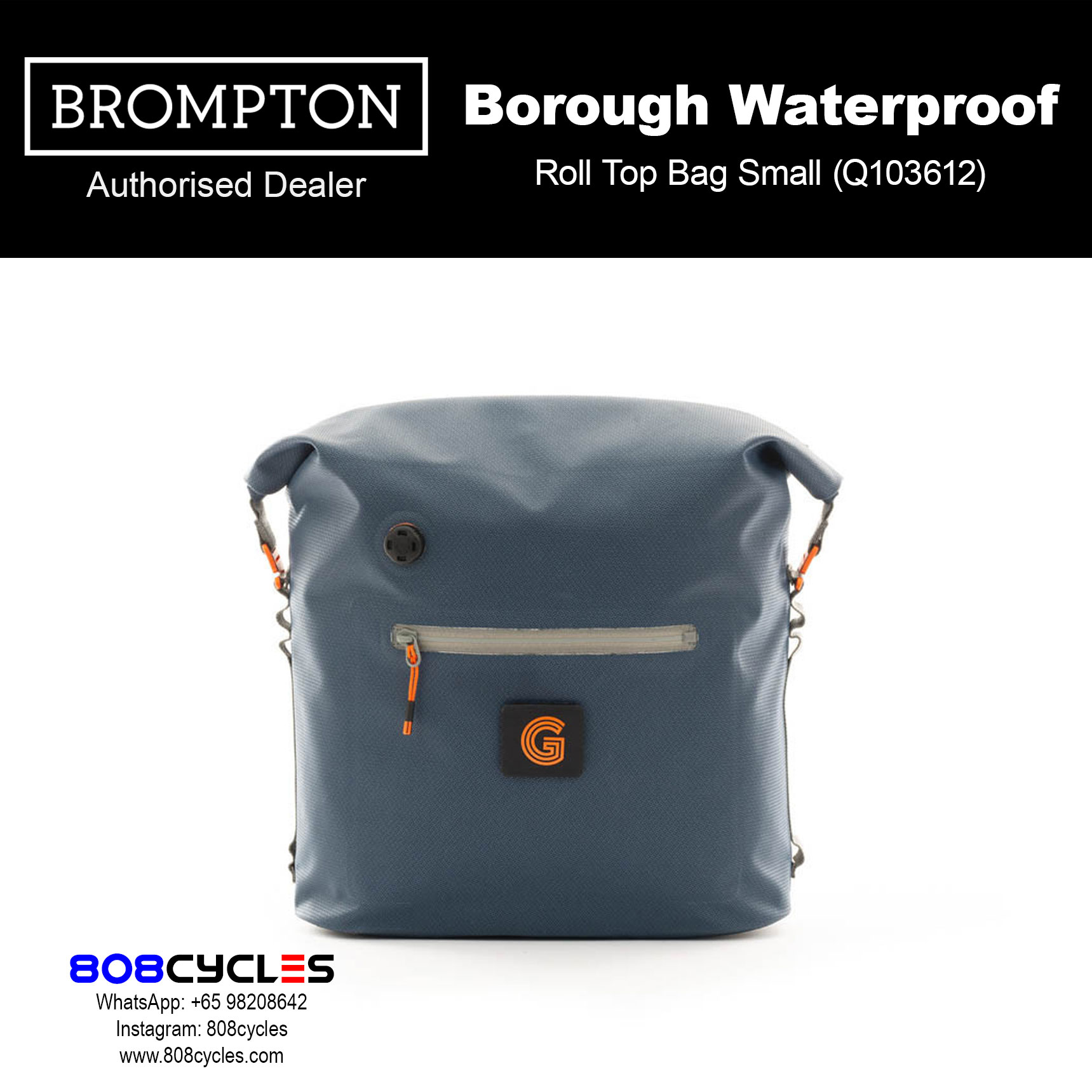 Brompton Borough Waterproof Roll Top Bag Small (Q103612) - Image 2