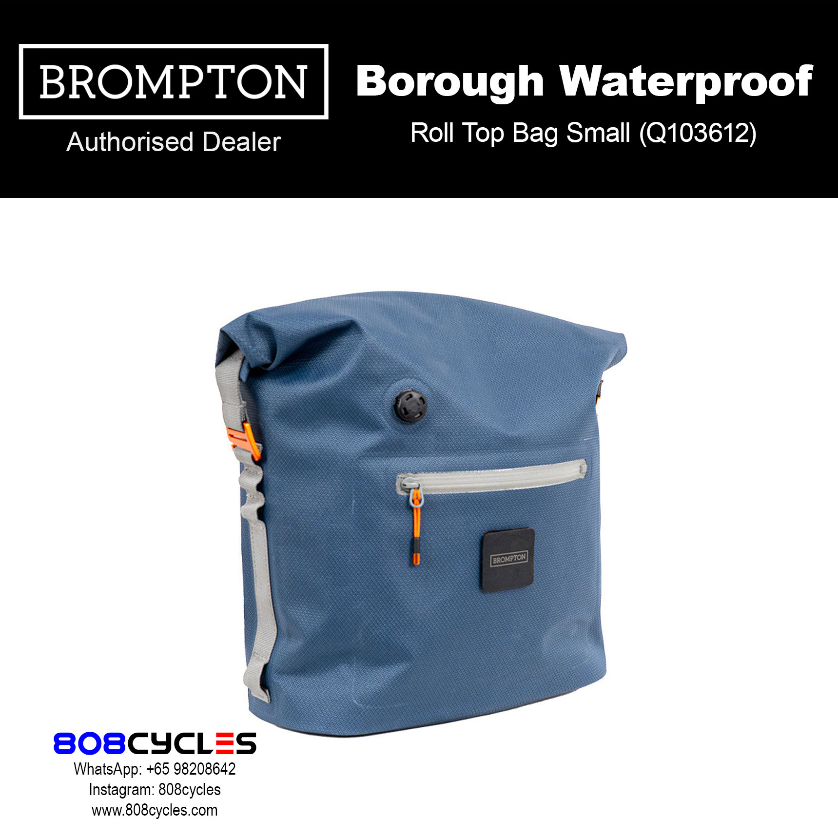 Brompton Borough Waterproof Roll Top Bag Small (Q103612) - Image 3