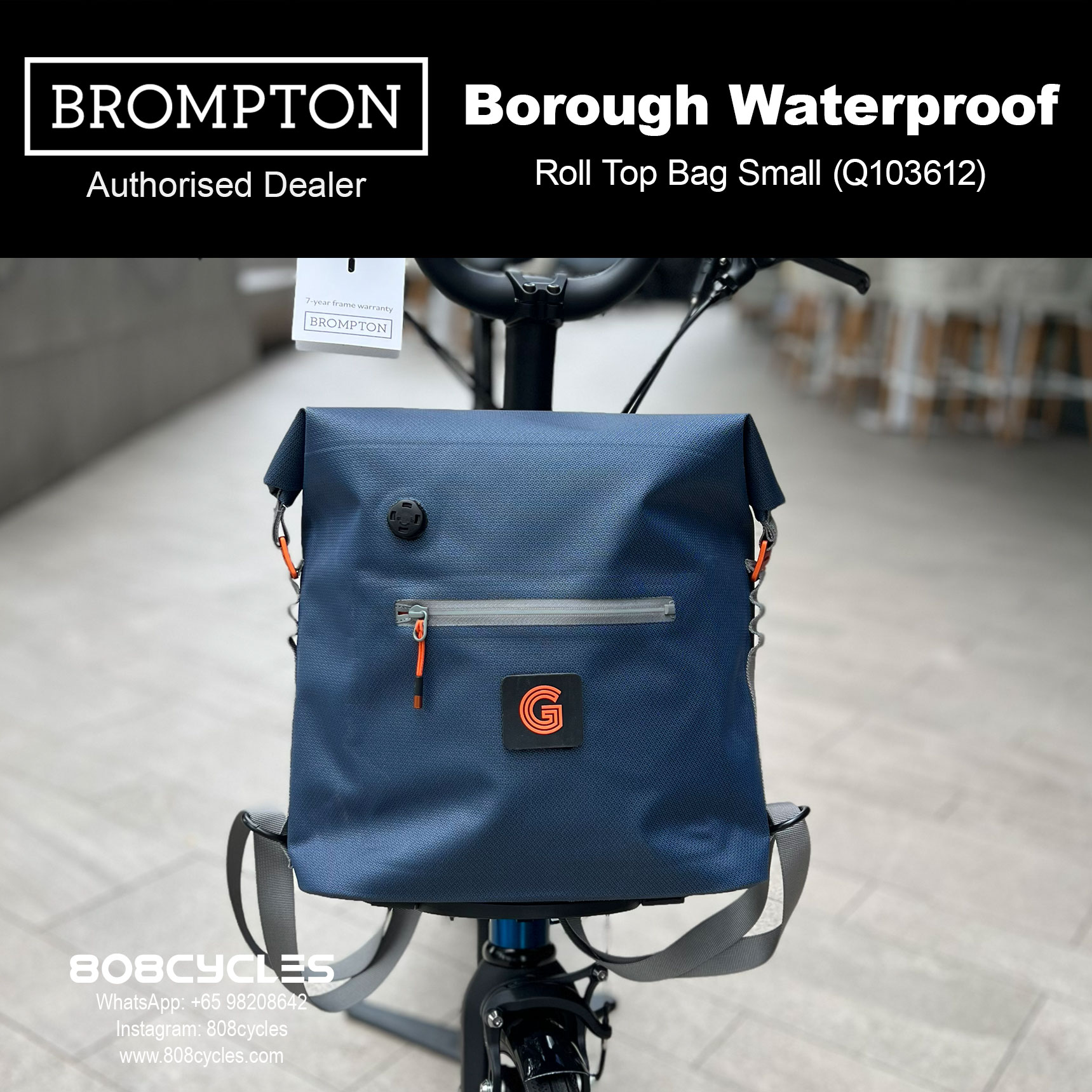 Brompton Borough Waterproof Roll Top Bag Small (Q103612) - Image 5
