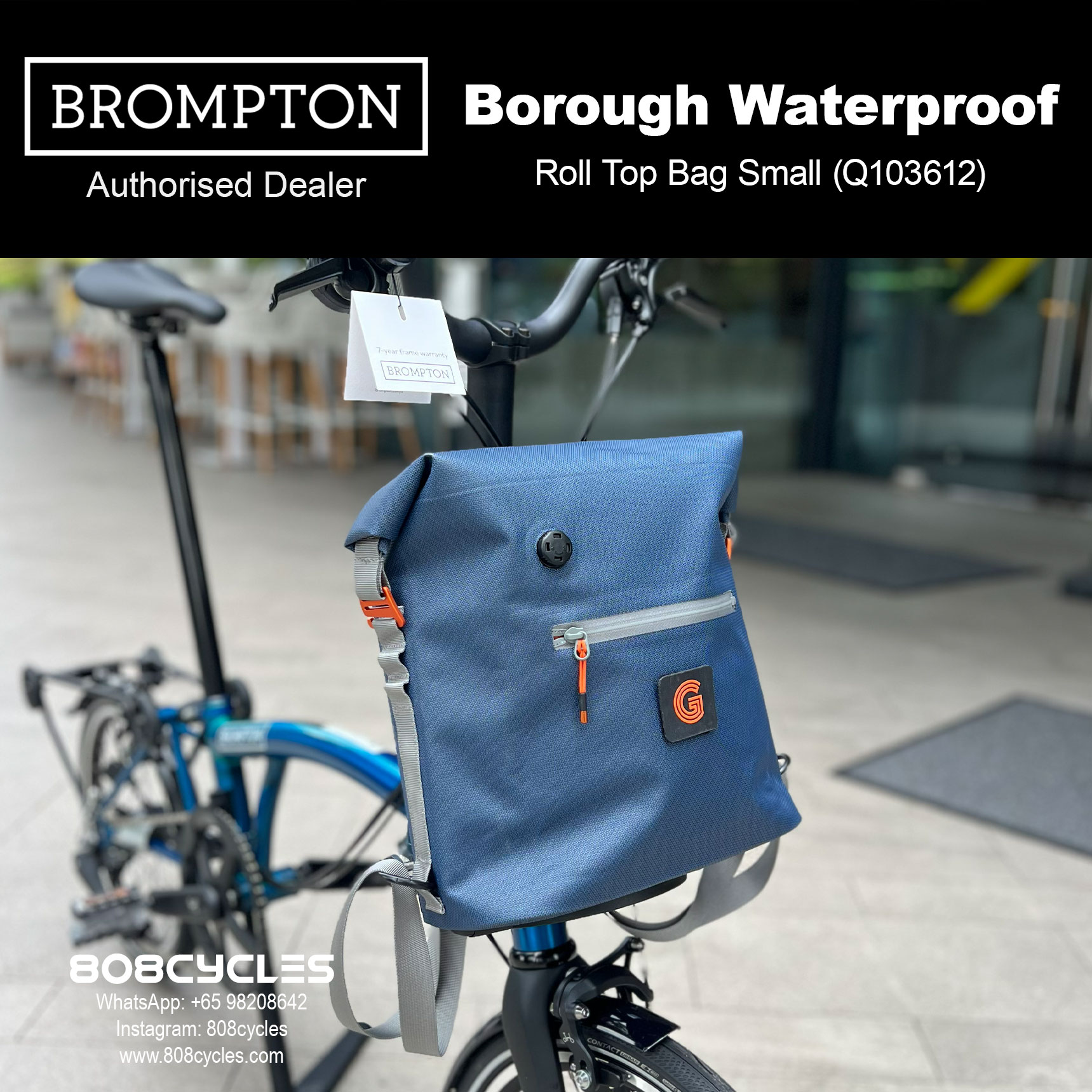 Brompton Borough Waterproof Roll Top Bag Small (Q103612) - Image 6