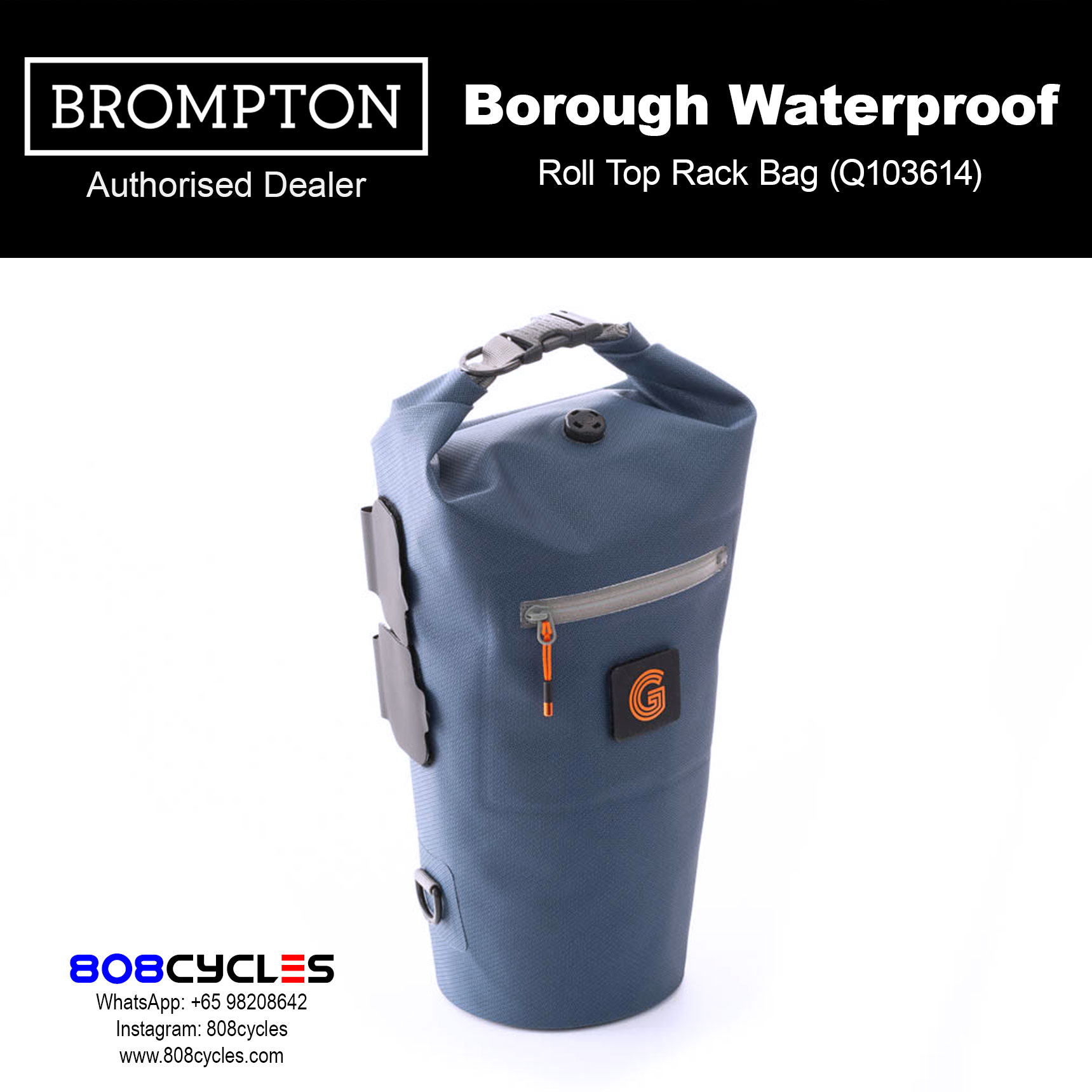 Brompton Borough Waterproof Roll Top Rack Bag (Q103614) - Image 3
