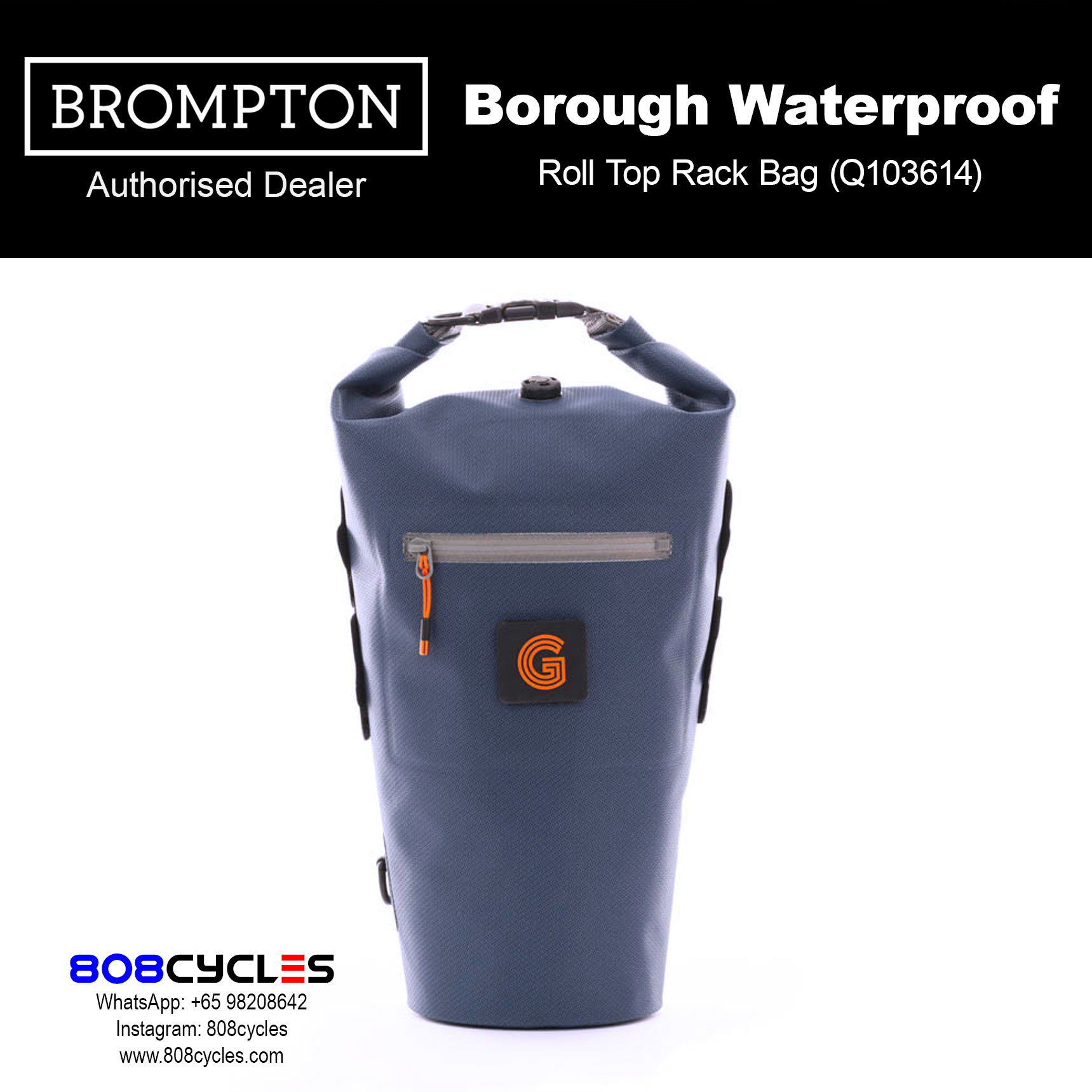 Brompton Borough Waterproof Roll Top Rack Bag (Q103614) - Image 4