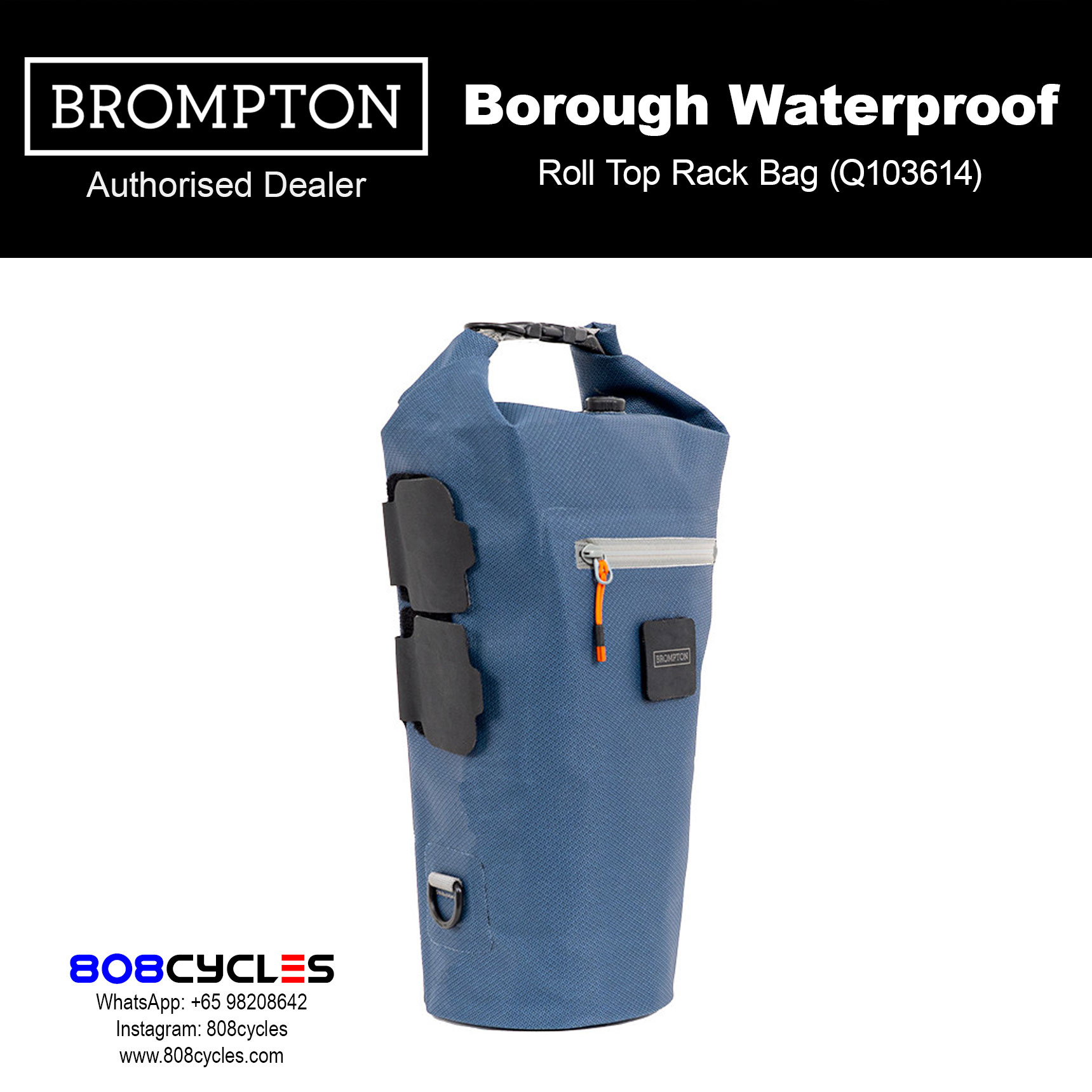 Brompton Borough Waterproof Roll Top Rack Bag (Q103614) - Image 6