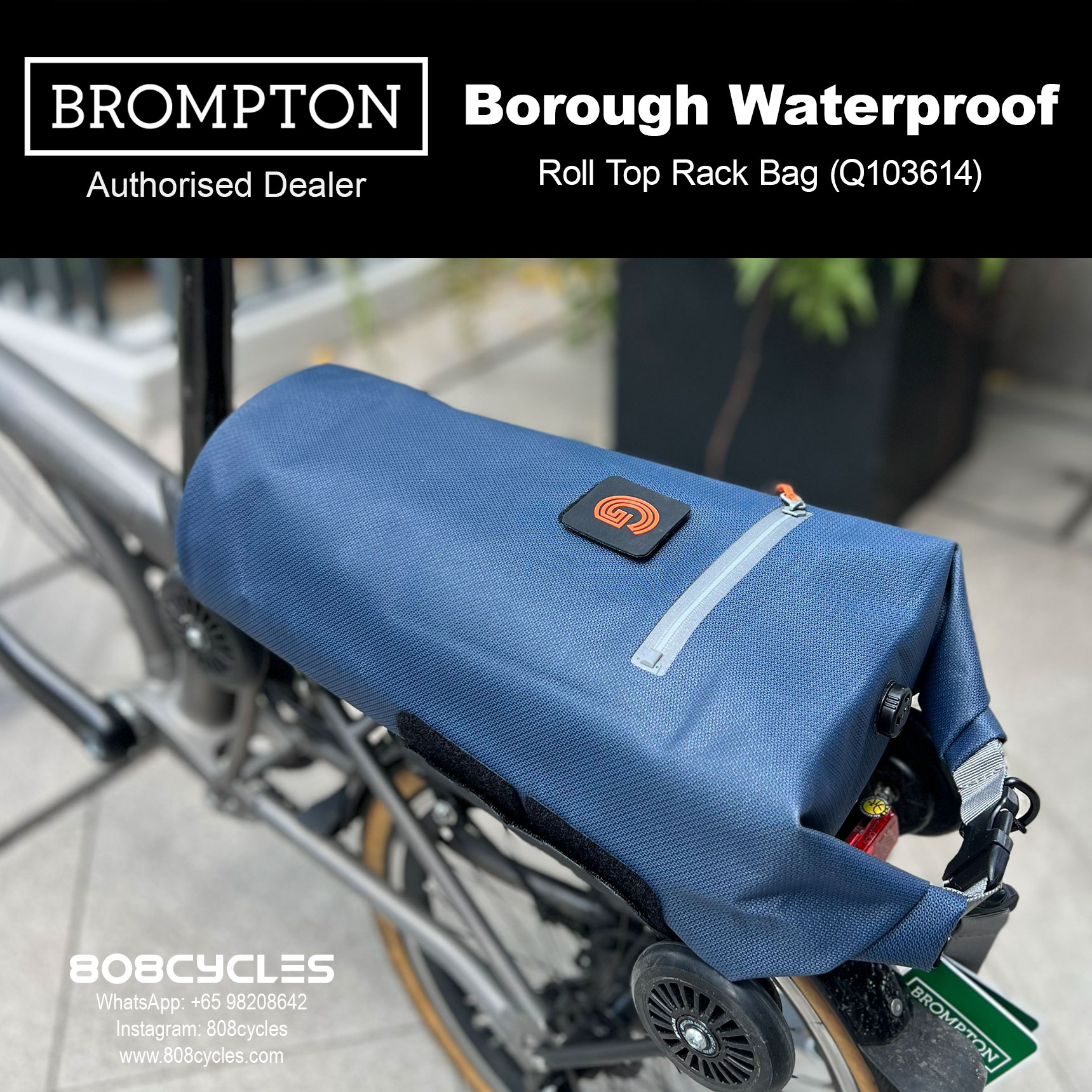 Brompton Borough Waterproof Roll Top Rack Bag (Q103614)