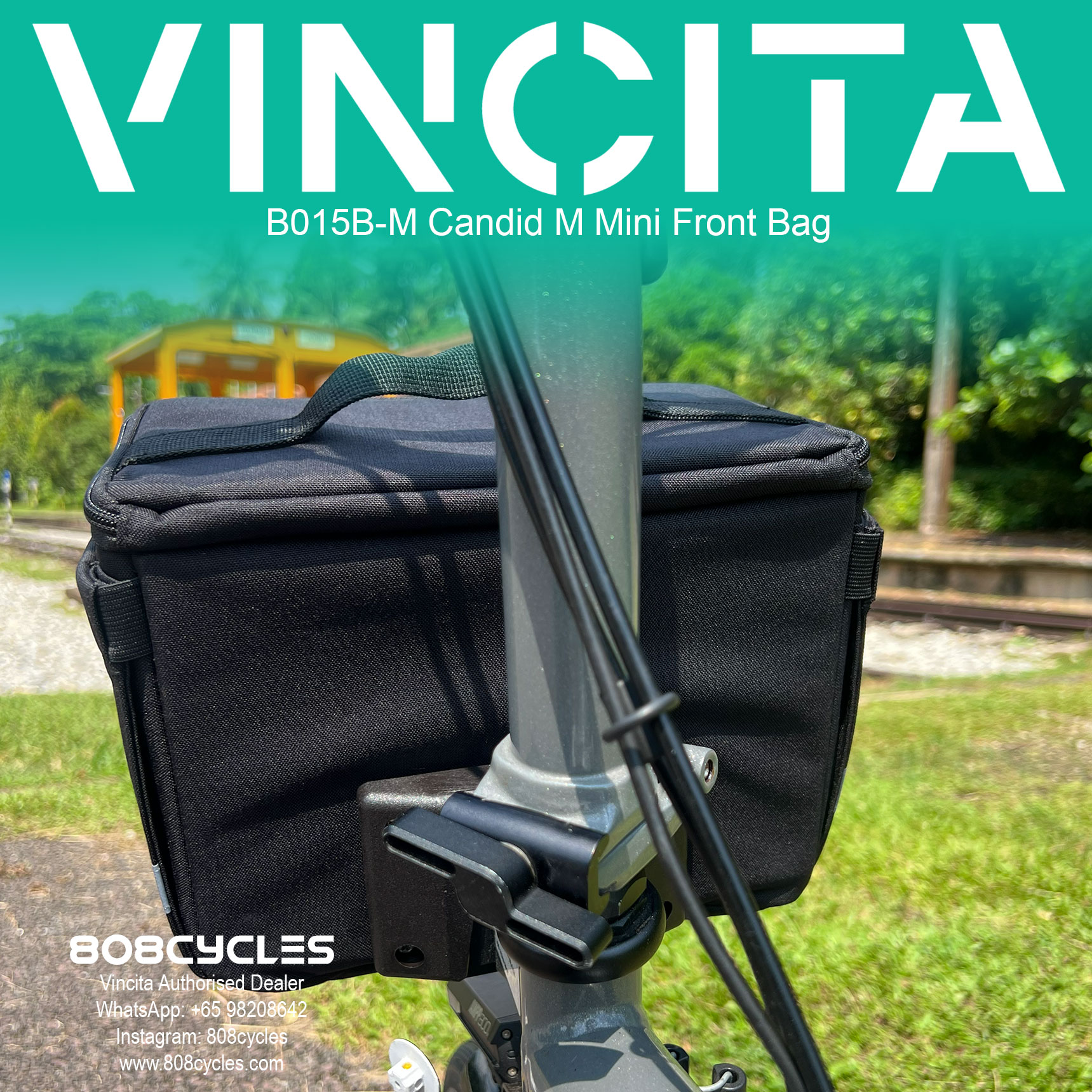 Vincita B015B-M Candid M 5.5L Front Bag for Brompton - Image 7