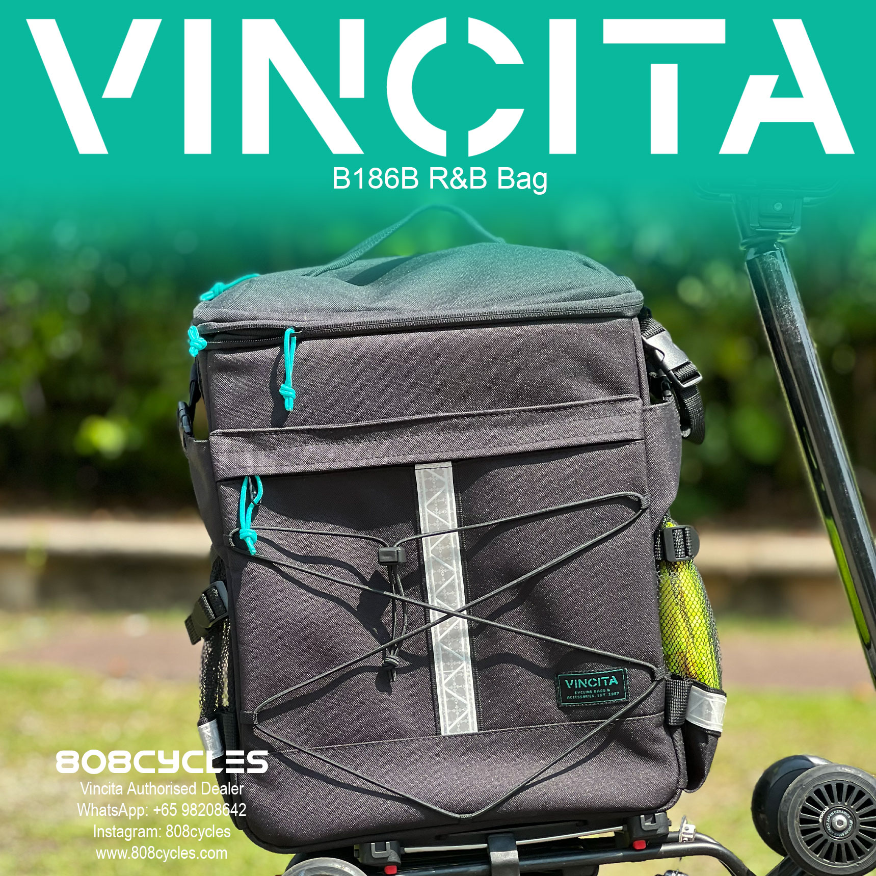 Vincita B186B R&B 23L Rack Bag and Backpack for Brompton