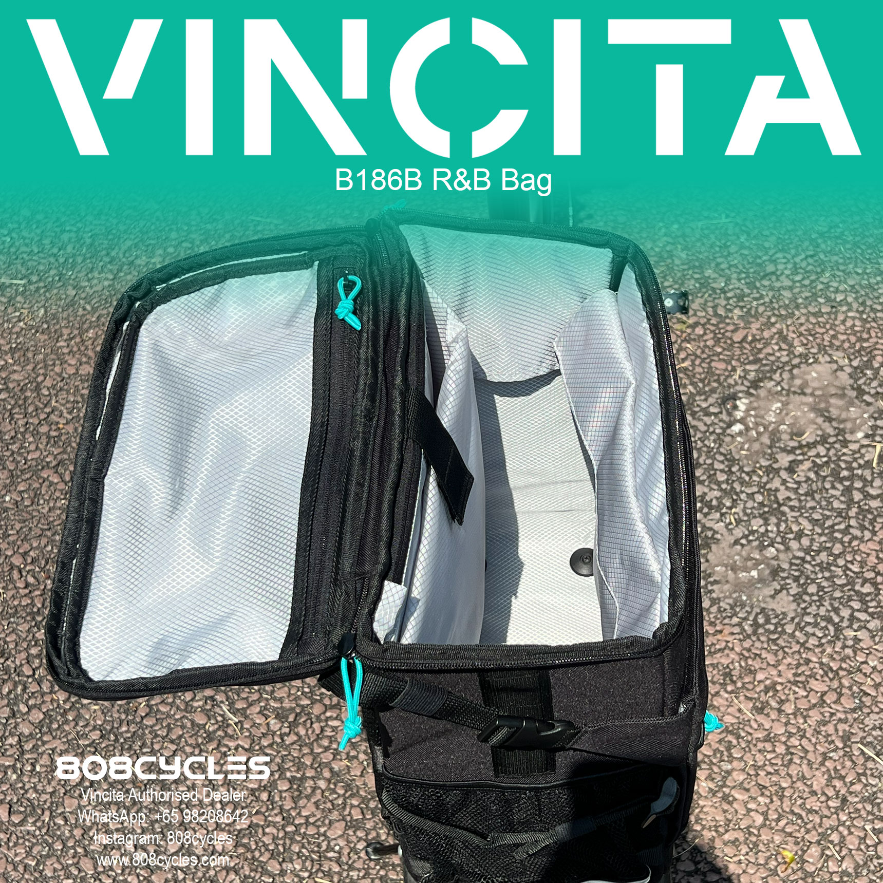 Vincita B186B R&B 23L Rack Bag and Backpack for Brompton - Image 6