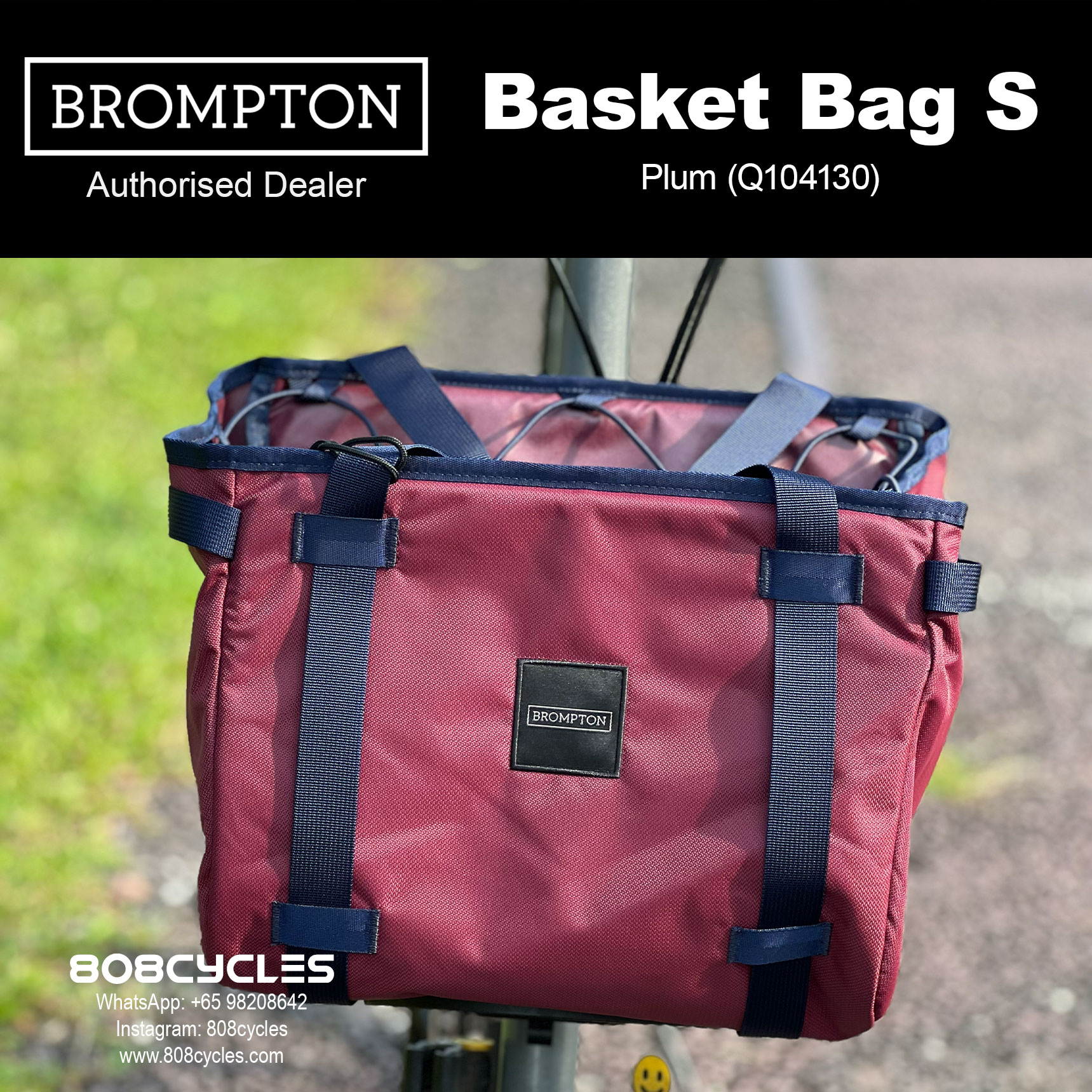 Brompton Basket Bag Small 10L – Black, Plum or Yellow - Image 7