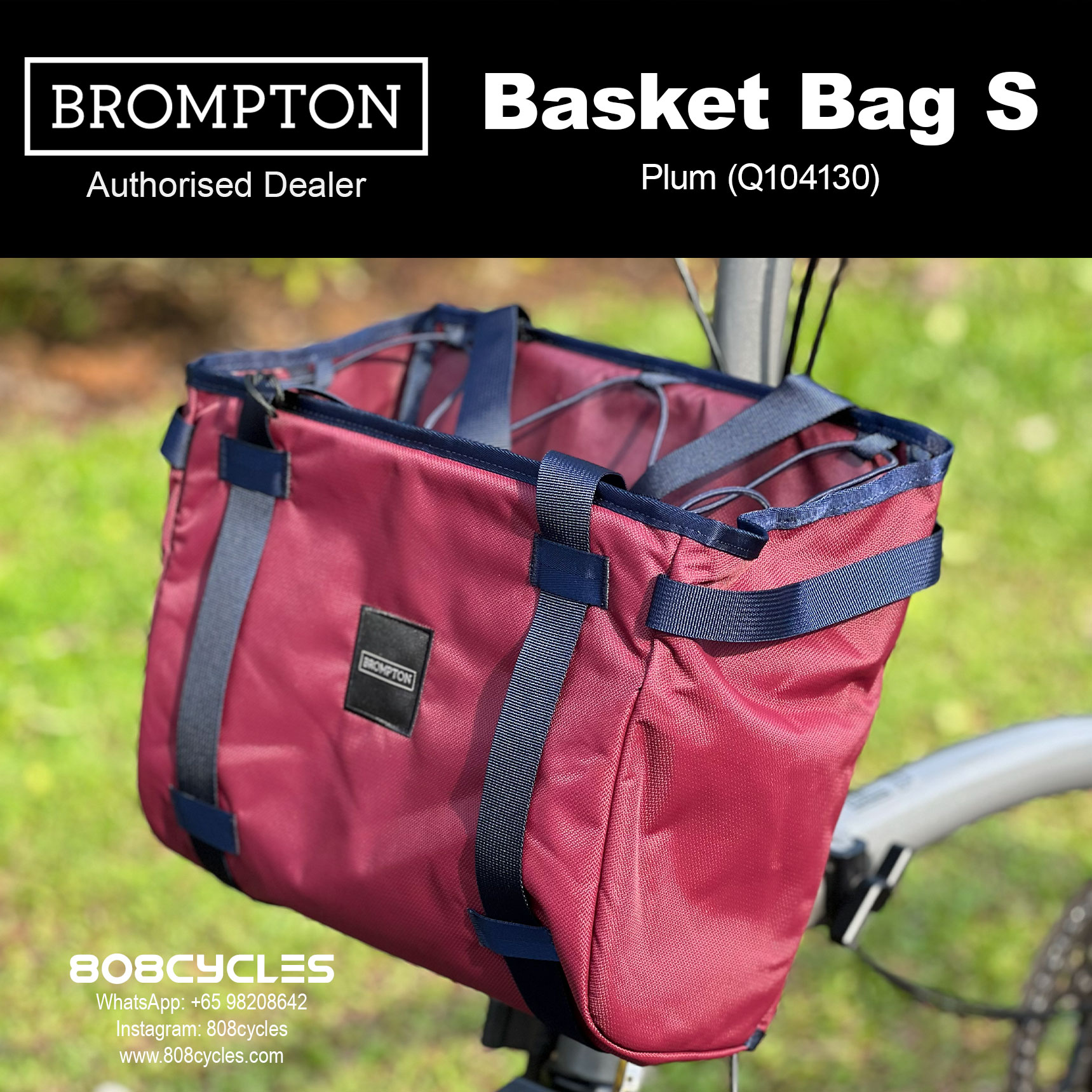 Brompton Basket Bag Small 10L – Black, Plum or Yellow - Image 8