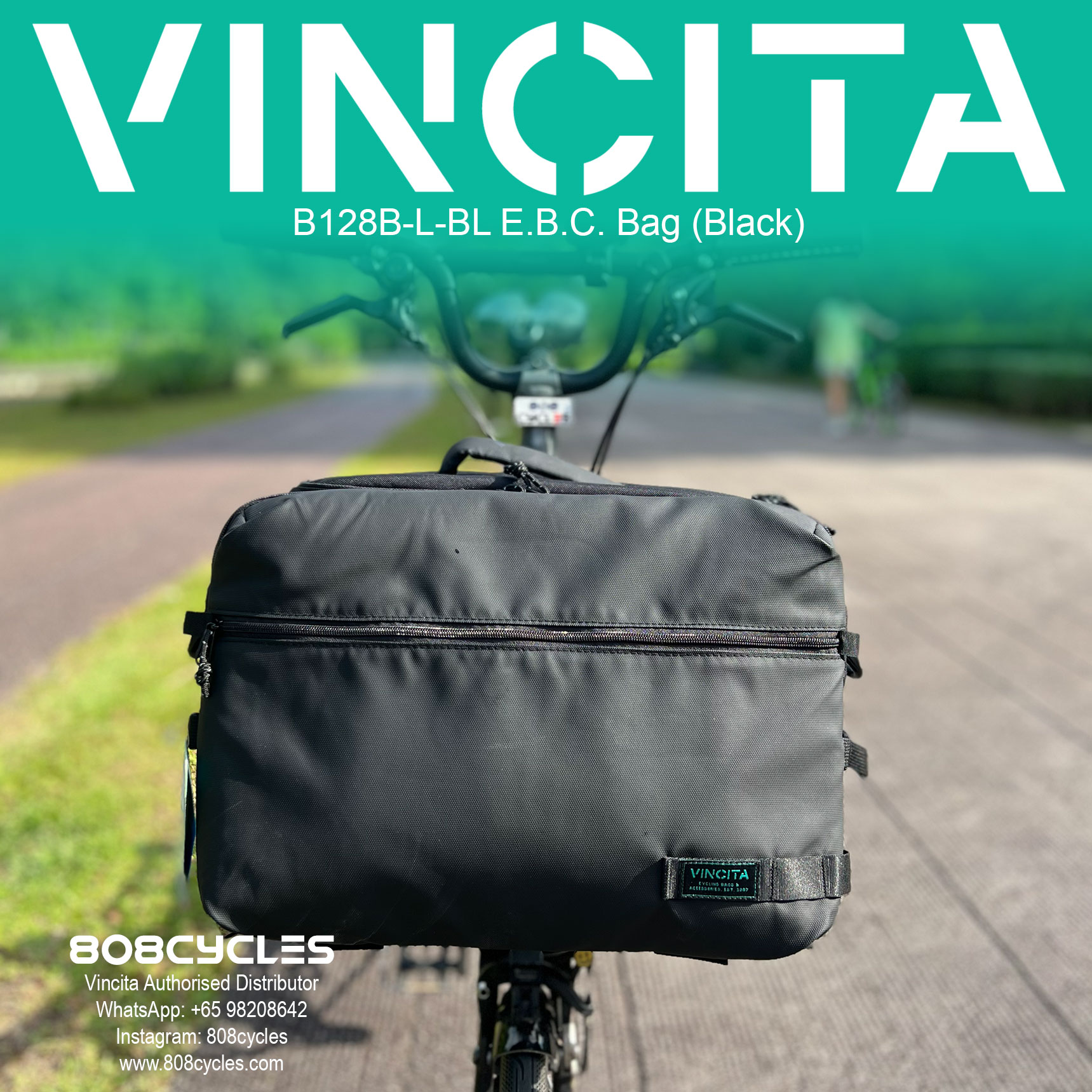 Vincita B128B-L Everyday Bike Carry 17L Bag for Brompton - Image 2