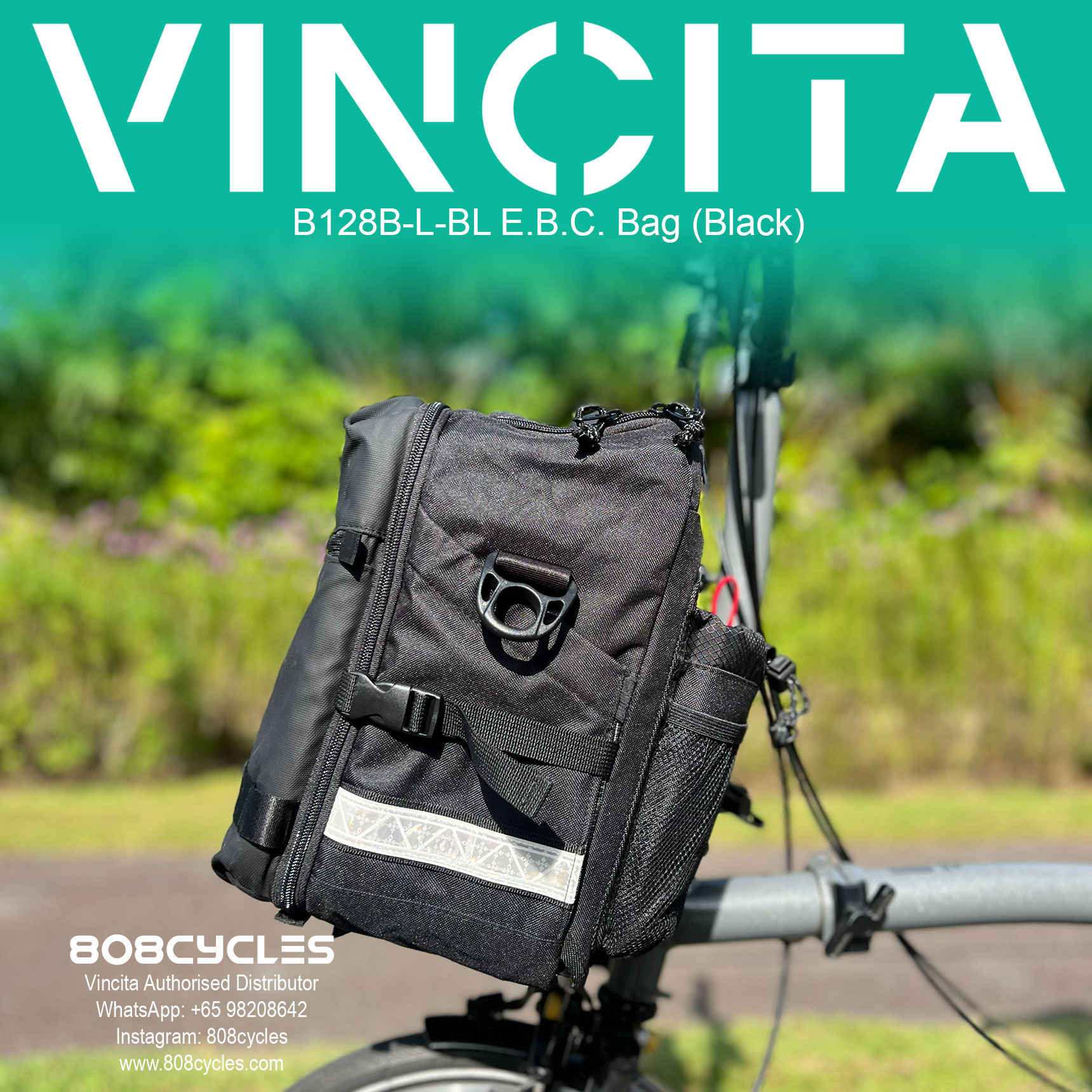 Vincita B128B-L Everyday Bike Carry 17L Bag for Brompton - Image 4