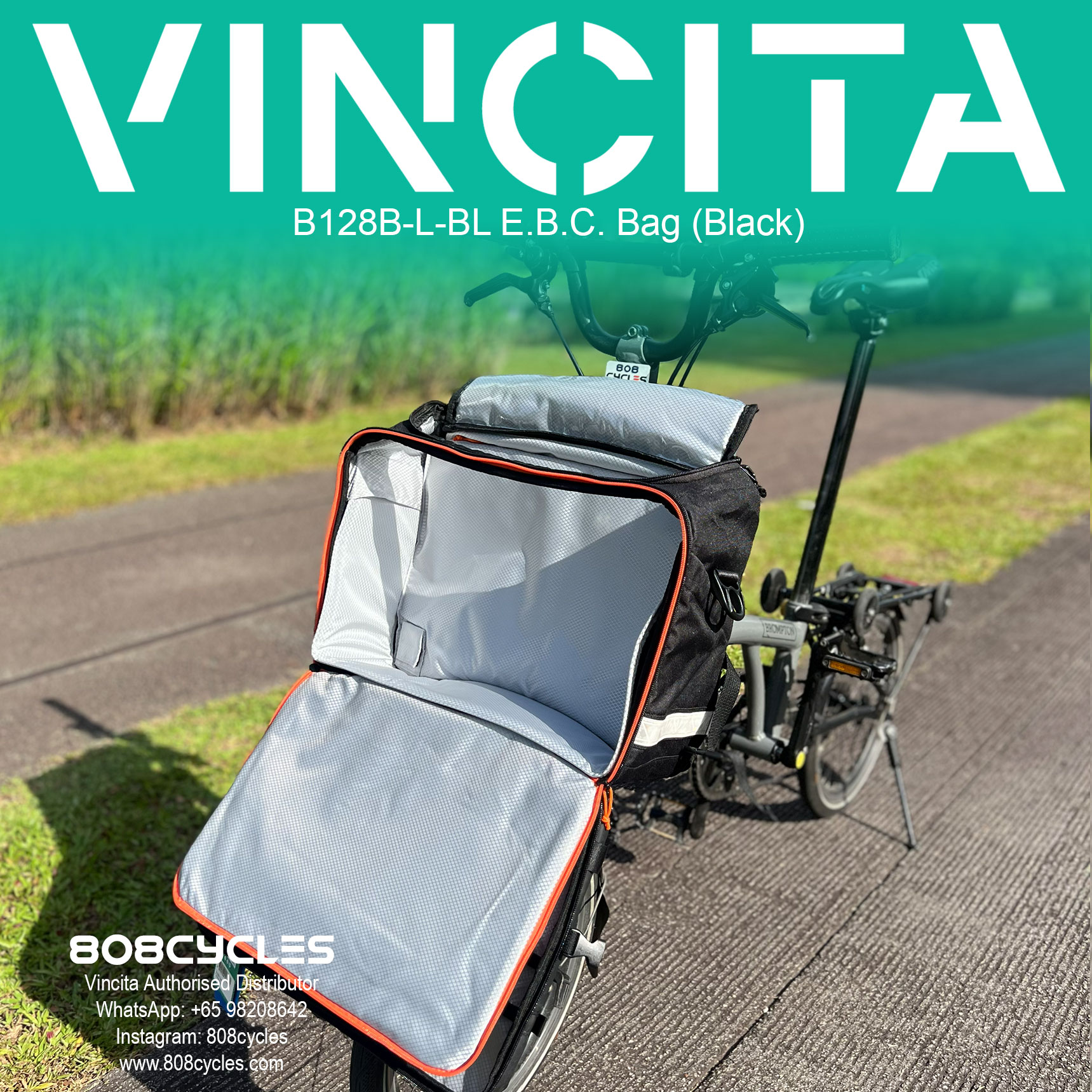 Vincita B128B-L Everyday Bike Carry 17L Bag for Brompton - Image 6