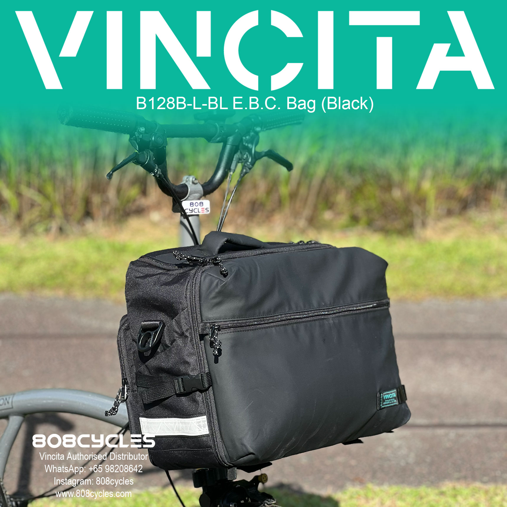 Vincita B128B-L Everyday Bike Carry 17L Bag for Brompton