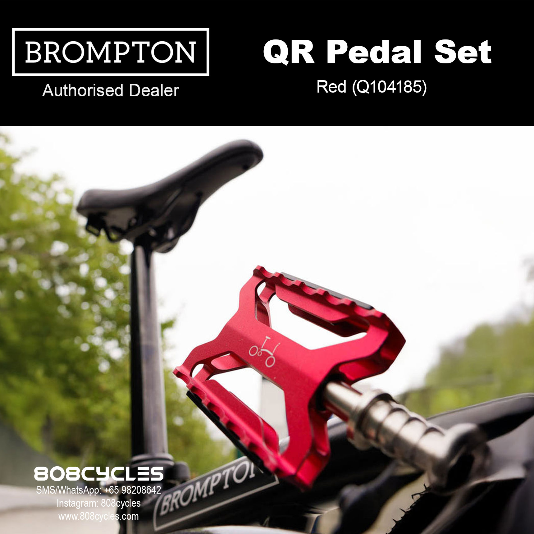 BROMPTON Superlight QR Pedal Set - Red Q104185 - Image 2