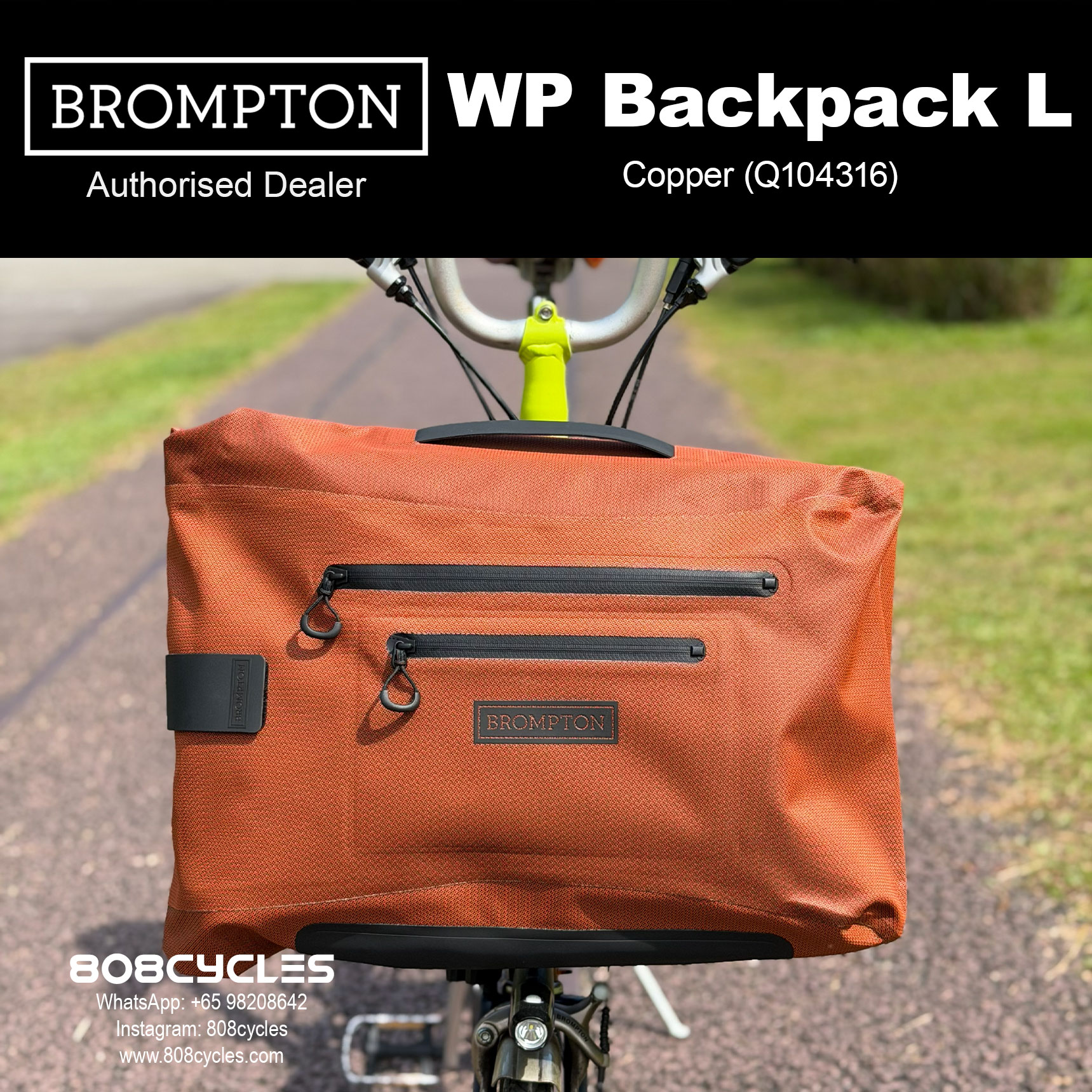 Brompton WP Backpack L 22L – Copper, Cobalt or Anthracite - Image 2