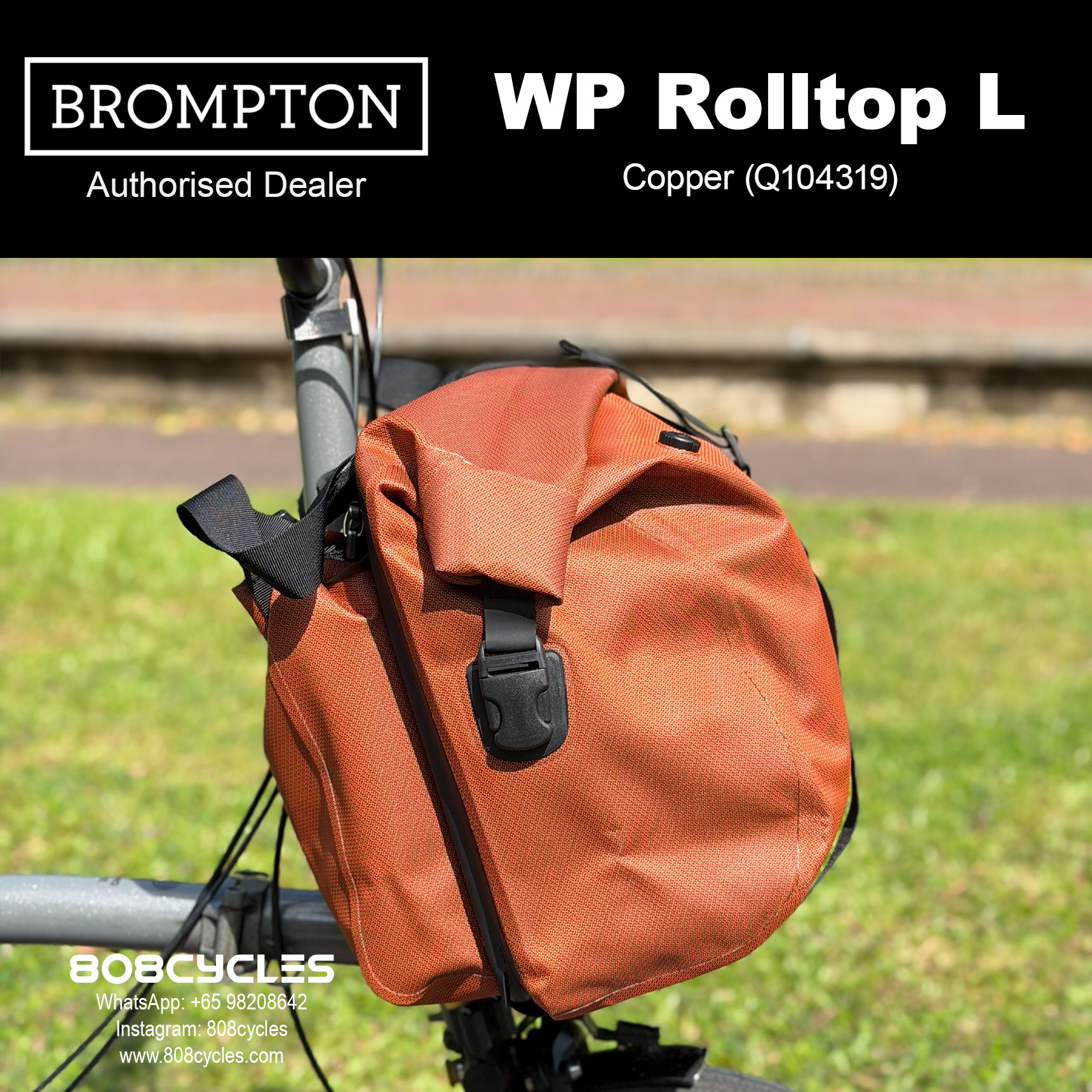 Brompton WP Rolltop Large 23L – Copper or Bronze - Image 8
