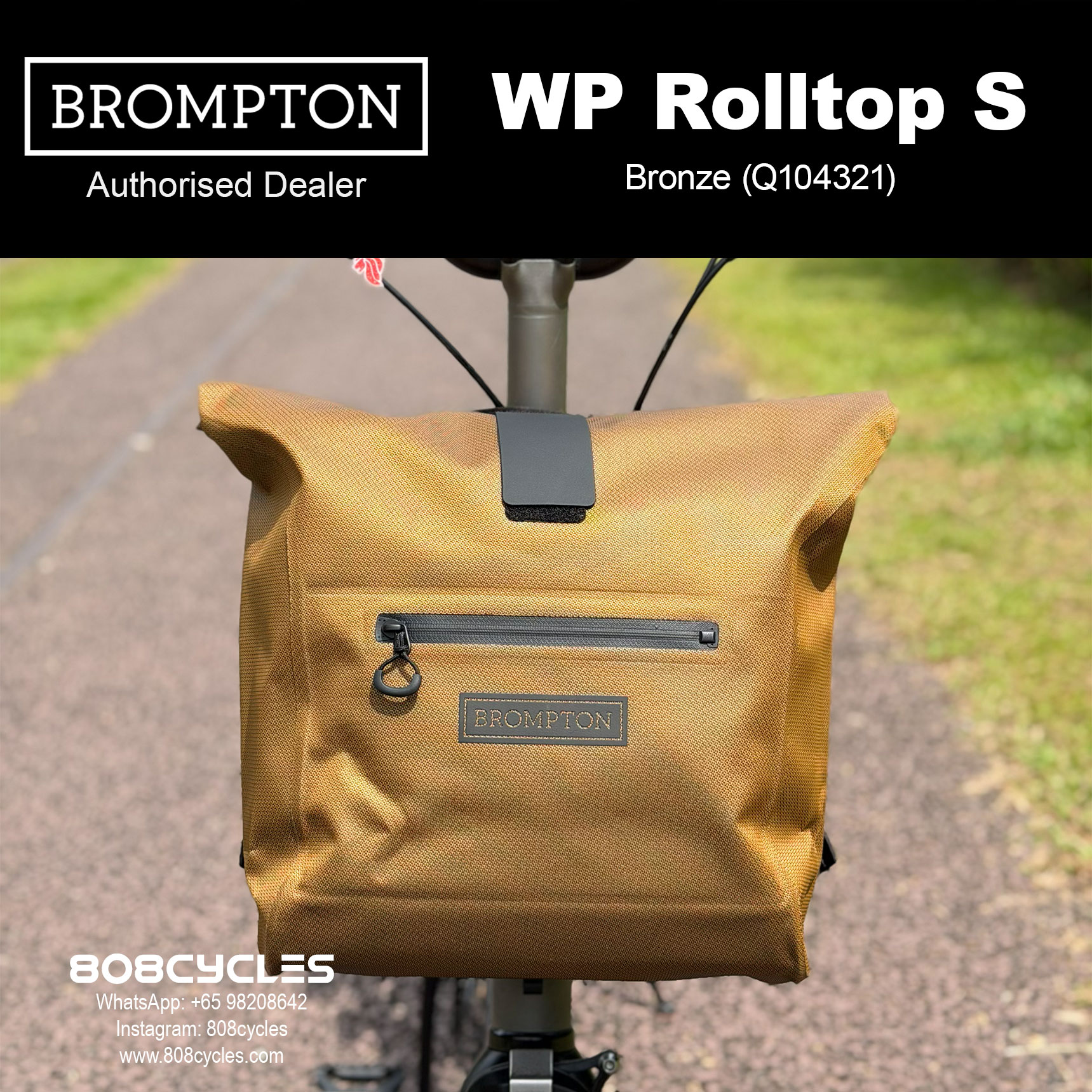 Brompton WP Rolltop Small 15L – Bronze or Anthracite - Image 2