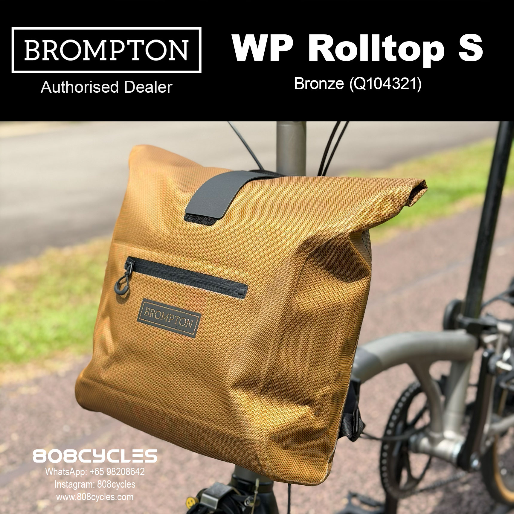 Brompton WP Rolltop Small 15L – Bronze or Anthracite - Image 3