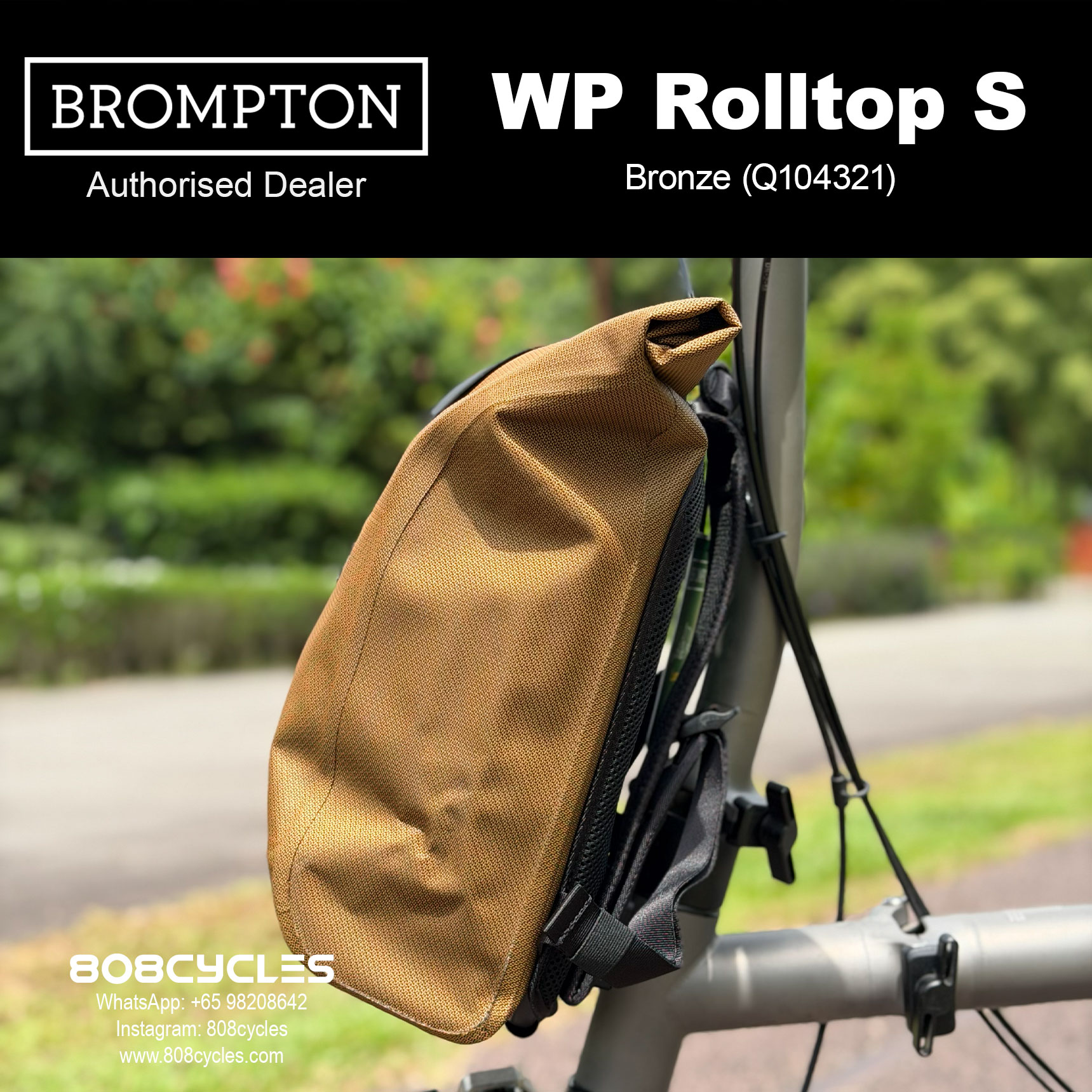 Brompton WP Rolltop Small 15L – Bronze or Anthracite - Image 4