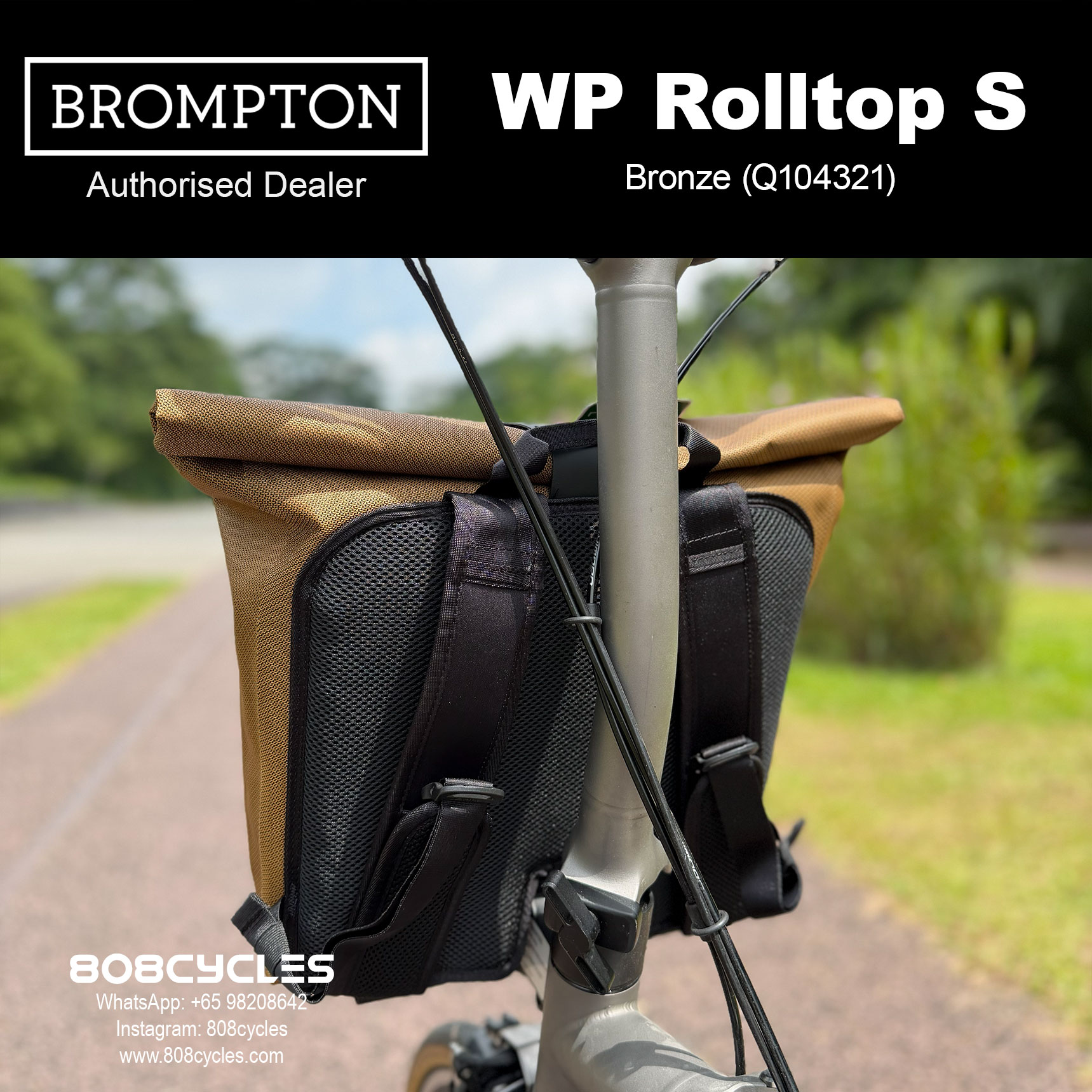 Brompton WP Rolltop Small 15L – Bronze or Anthracite - Image 5