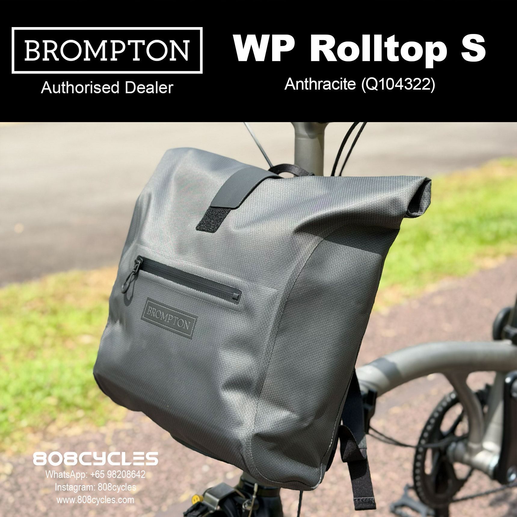 Brompton WP Rolltop Small 15L – Bronze or Anthracite
