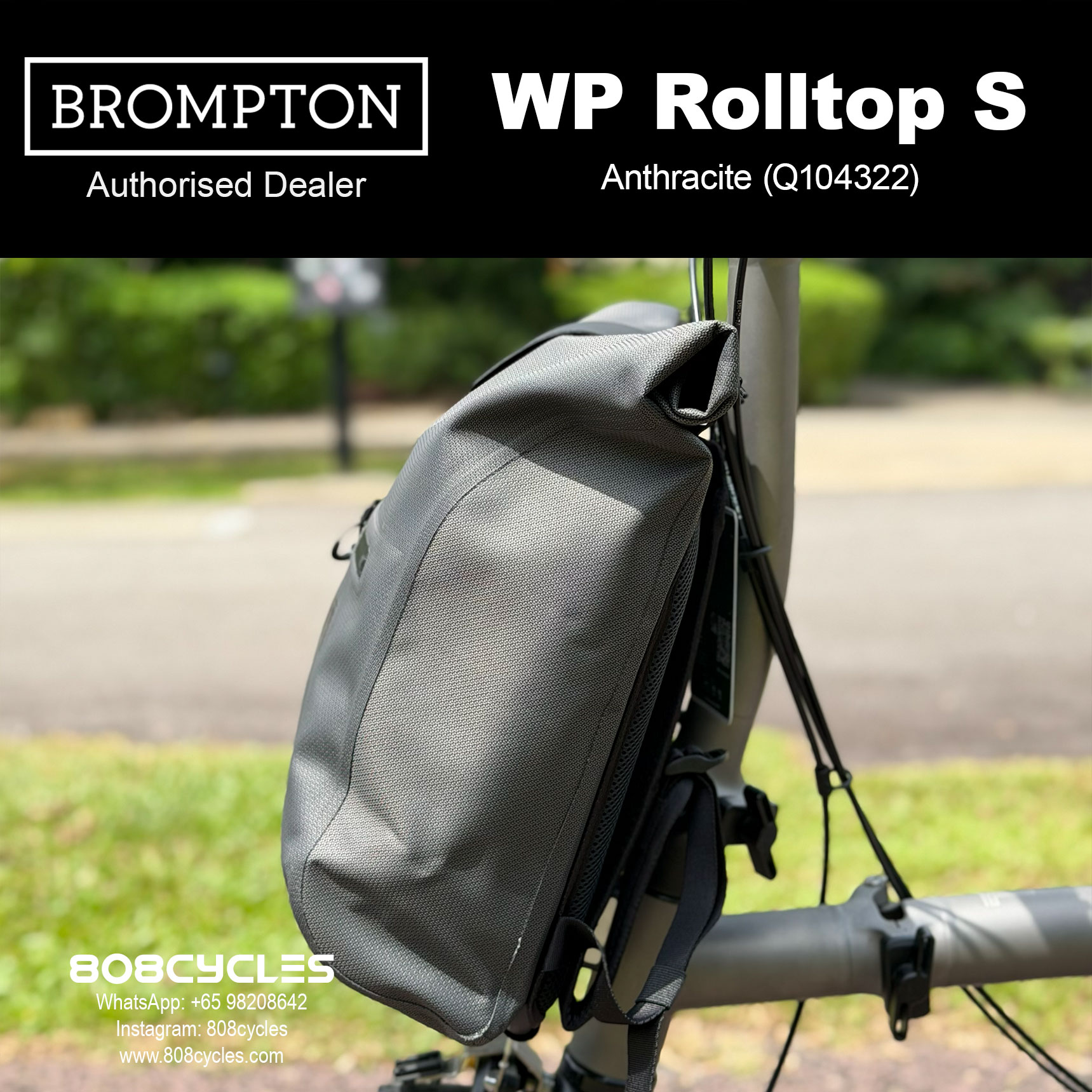 Brompton WP Rolltop Small 15L – Bronze or Anthracite - Image 8