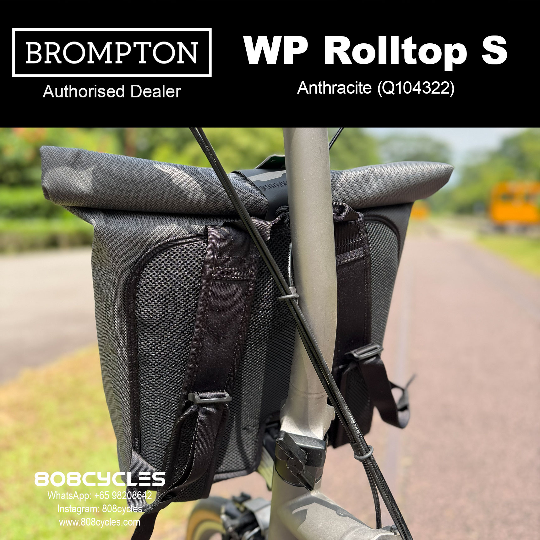Brompton WP Rolltop Small 15L – Bronze or Anthracite - Image 9