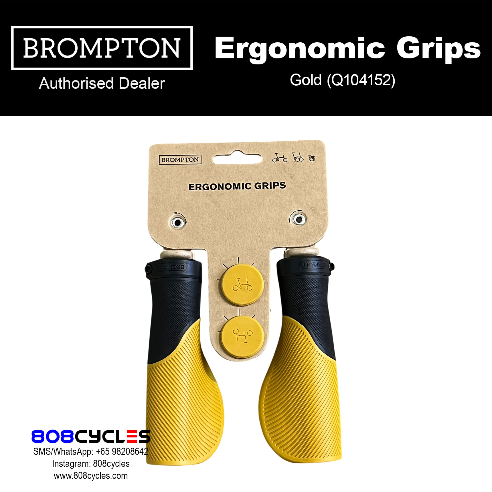 Brompton ColourLab Ergonomic Grips in Gold Q104152