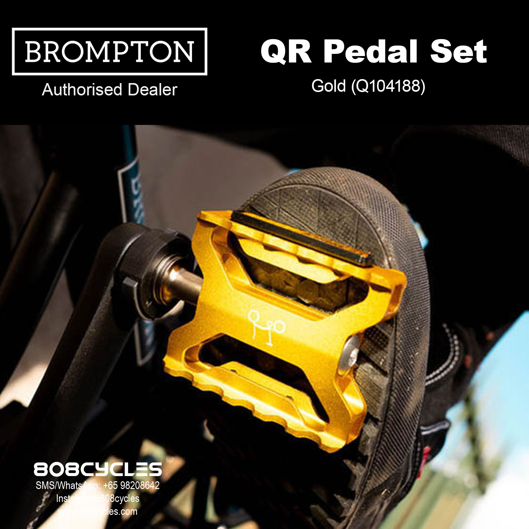 BROMPTON Superlight QR Pedal Set - Gold Q104188 - Image 2