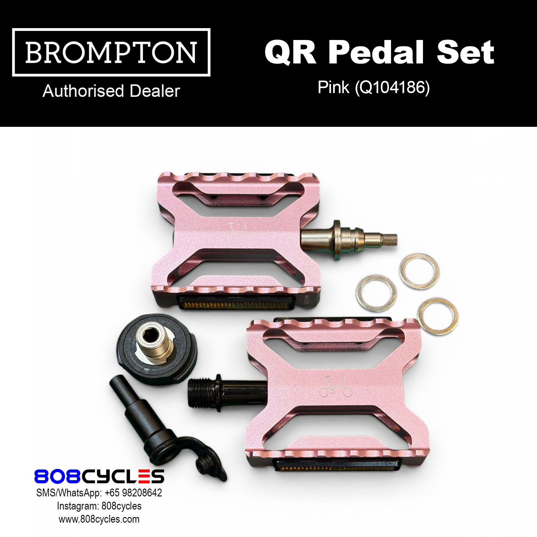 Brompton QR Pedal Set in Pink Q104186