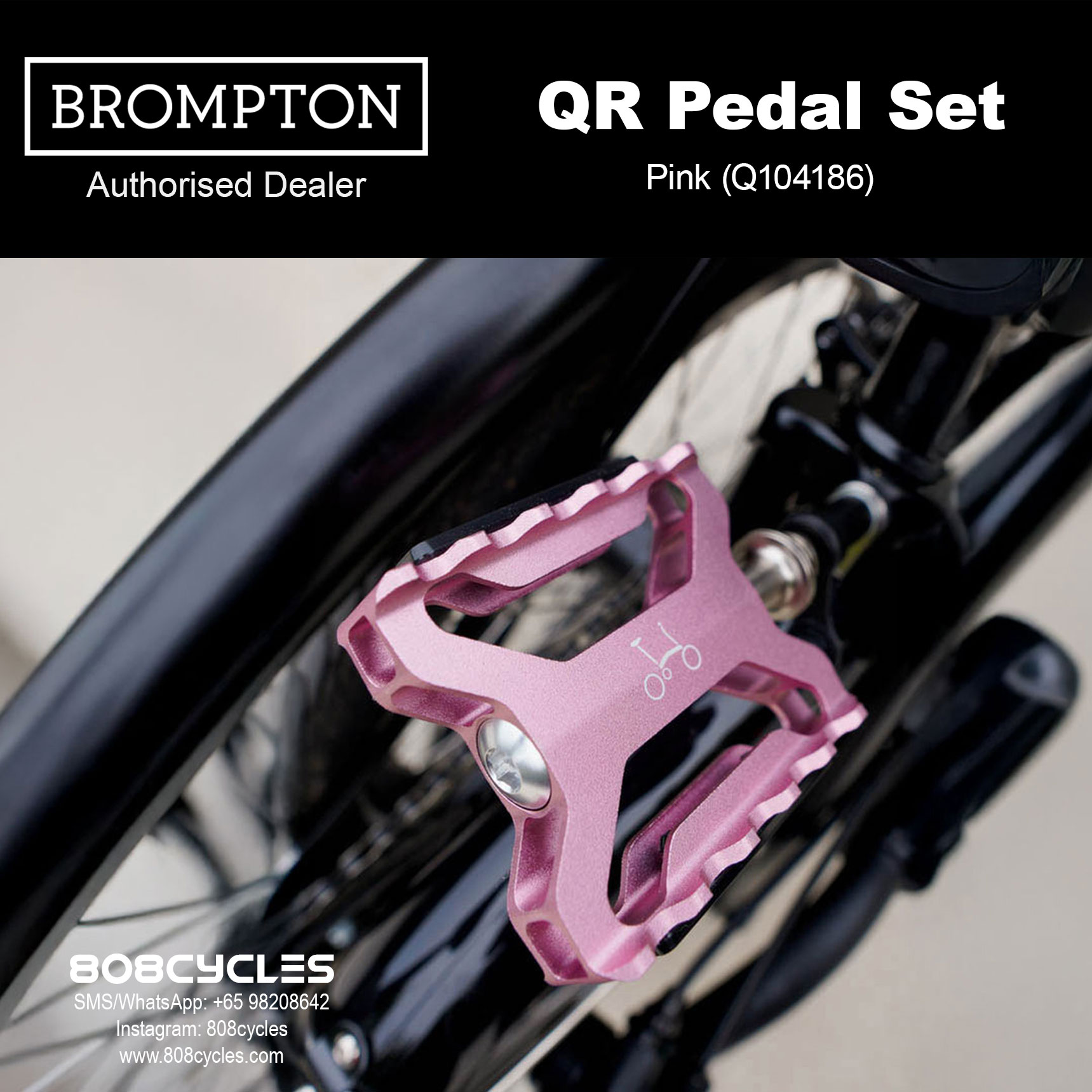 BROMPTON Superlight QR Pedal Set - Pink Q104186 - Image 2