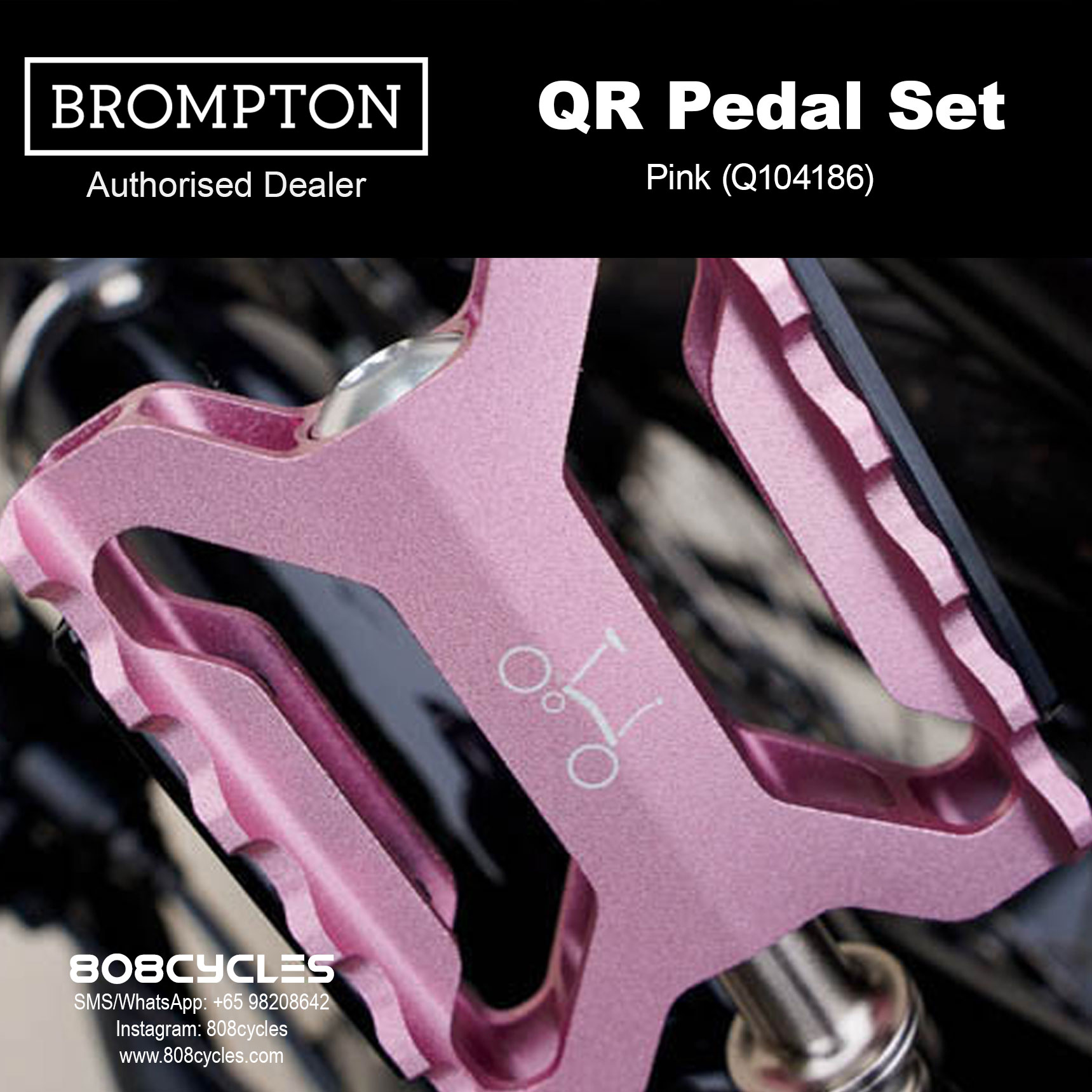 BROMPTON Superlight QR Pedal Set - Pink Q104186 - Image 3