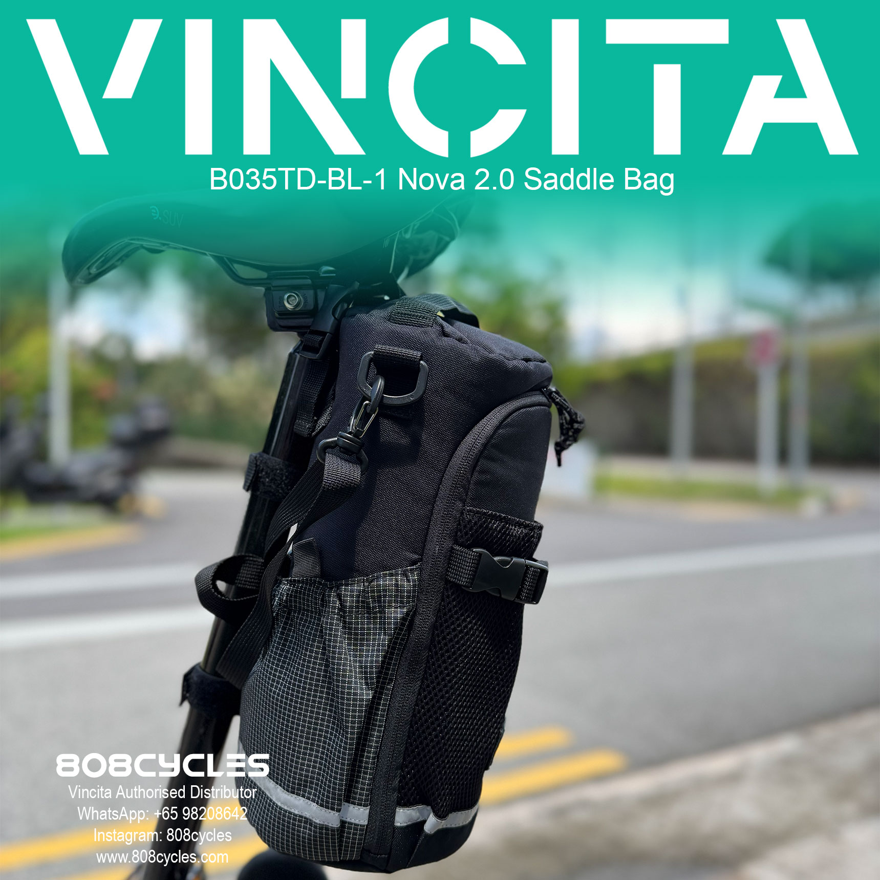 Vincita Nova 2.0 5.5L Saddle Bag for Brompton - Image 2