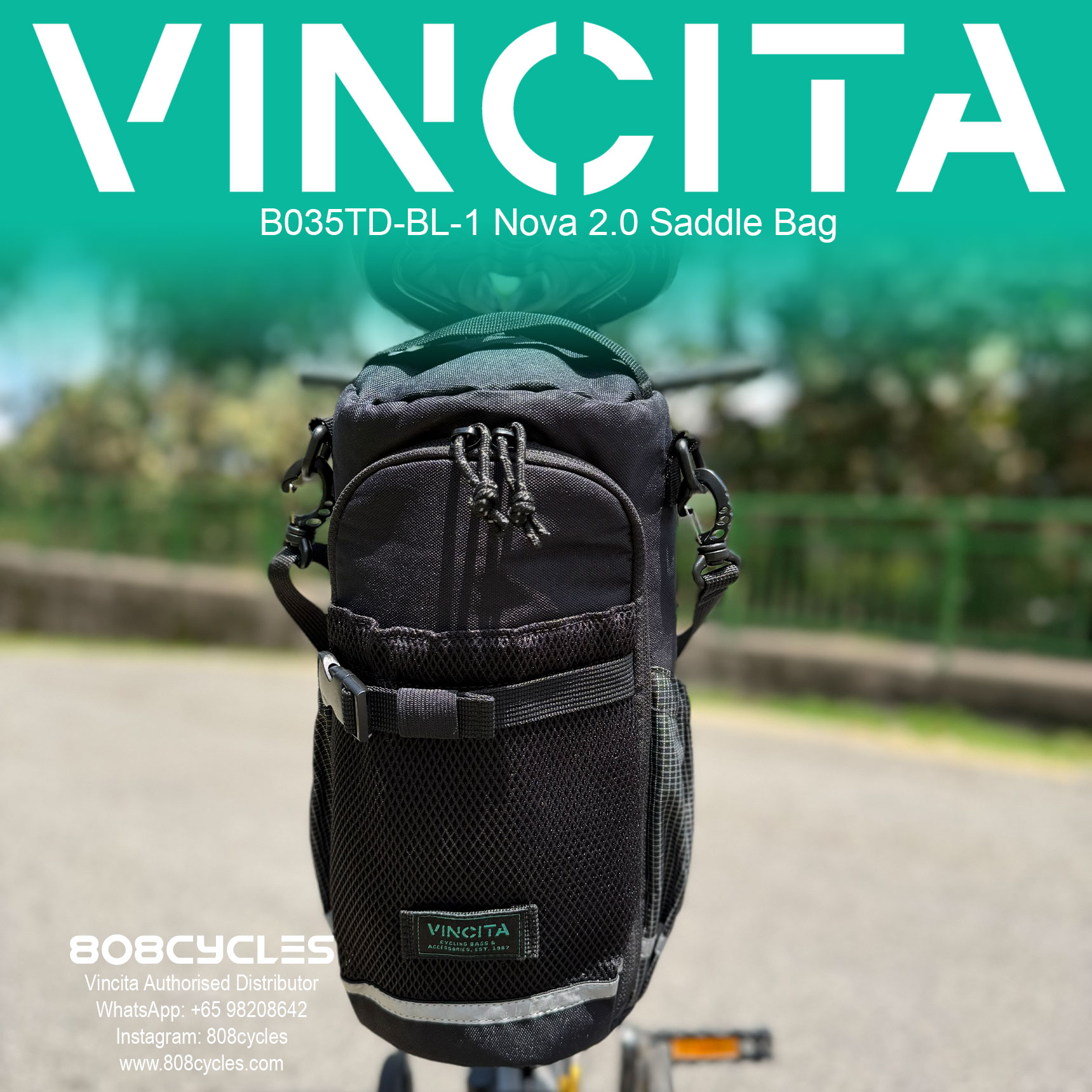Vincita Nova 2.0 5.5L Saddle Bag for Brompton - Image 3