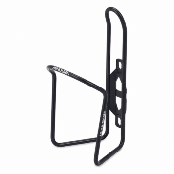 Black anodized Minoura Dura-Cage AB100-4.5 bottle cage on a white background