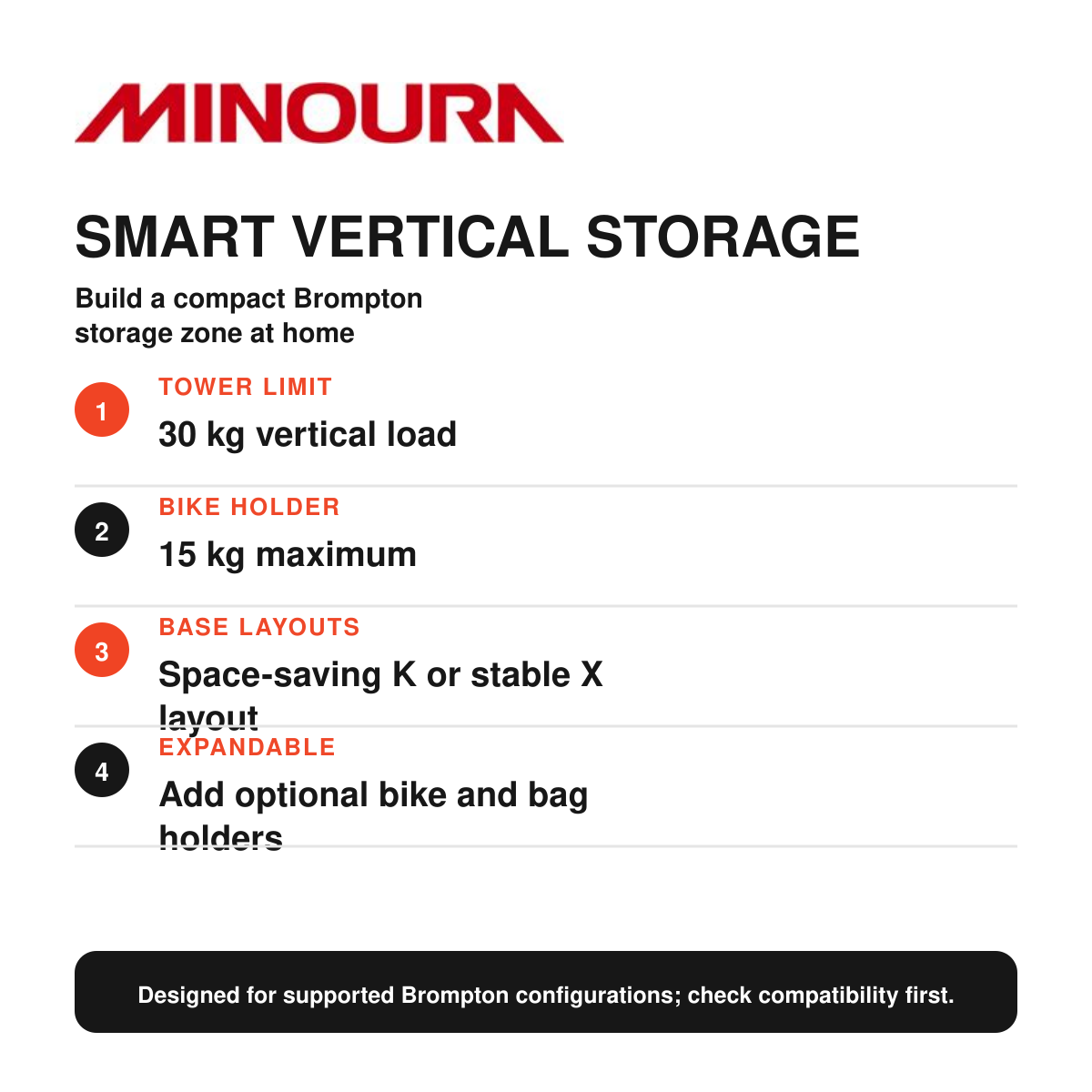 Minoura Bike Pit Tower for Brompton – Black - Image 2