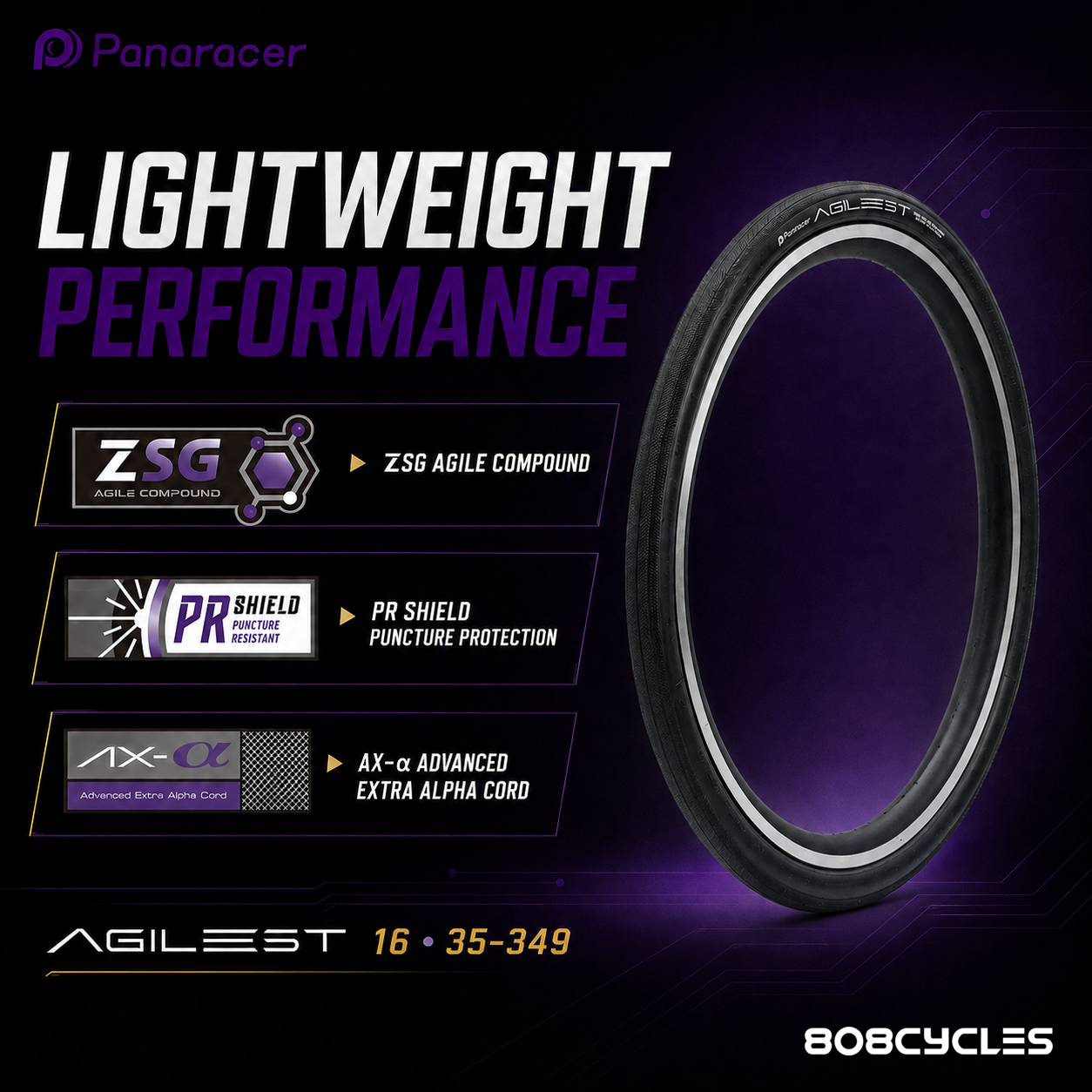 Panaracer AGILEST 16 Black/Black tyre performance technologies – 808 Cycles