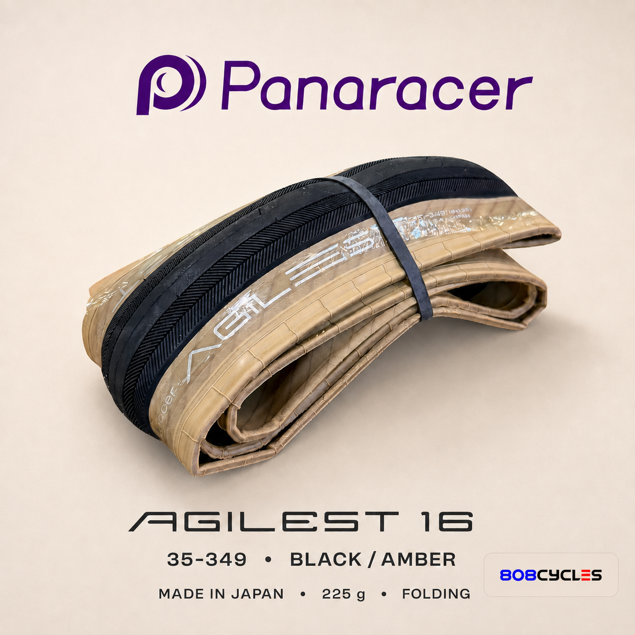 Panaracer AGILEST 16 35-349 Folding Tyre for Brompton – Black/Amber - Image 4